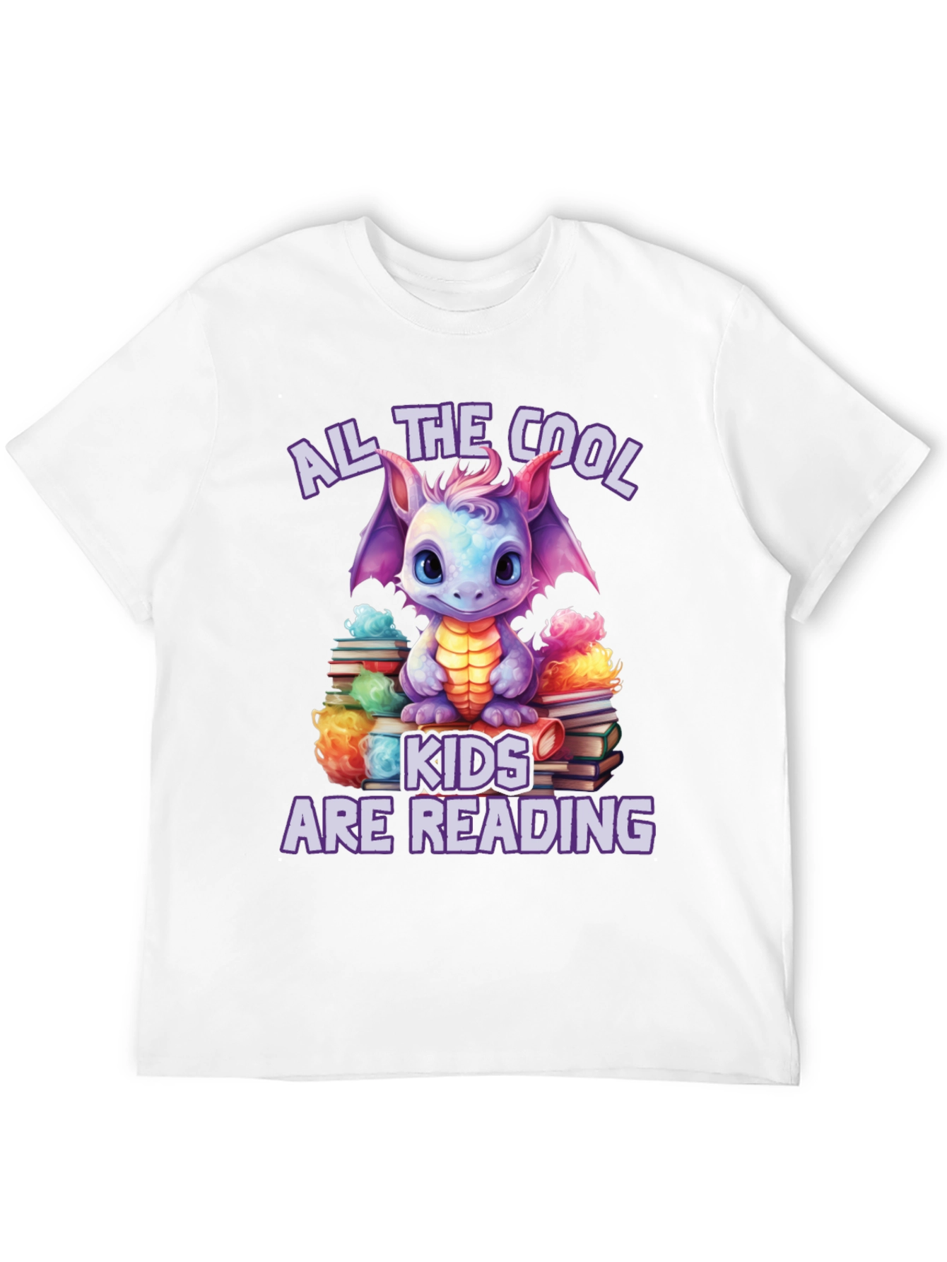 Cool Kids Reading Dragon Graphic T-Shirt