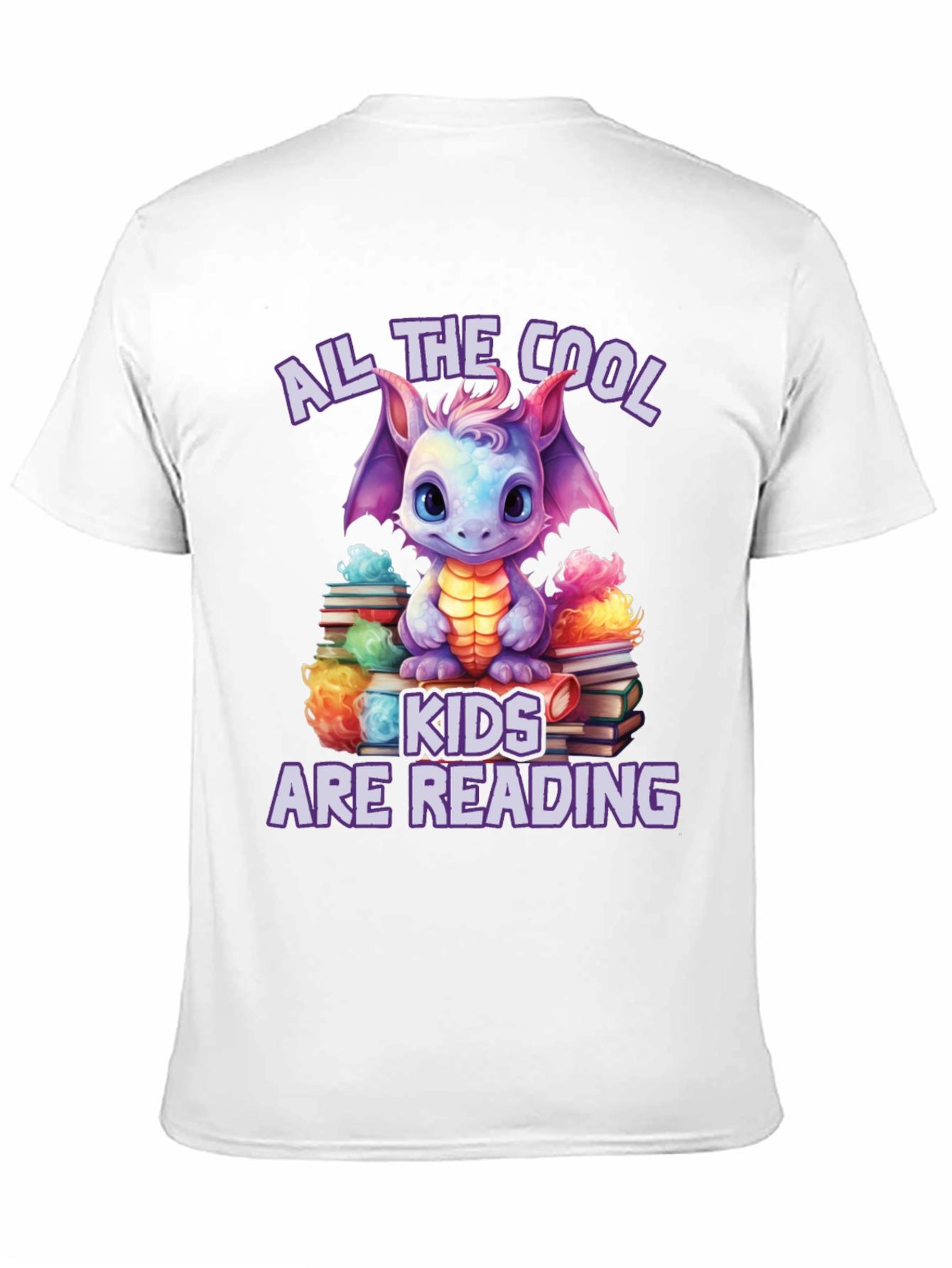 Cool Kids Reading Dragon Graphic T-Shirt