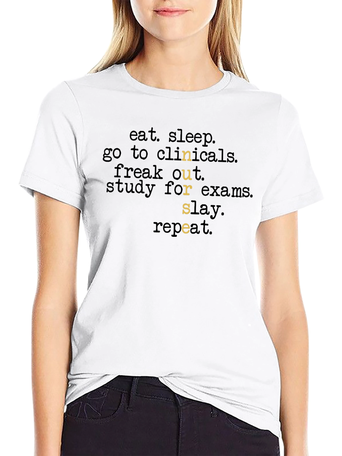 Eat Sleep Nurse Repeat Graphic T-Shirt