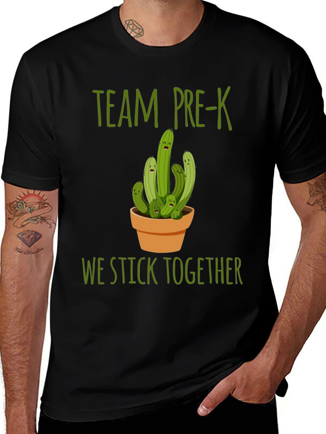 Team Pre-K Cactus T-Shirt - We Stick Together