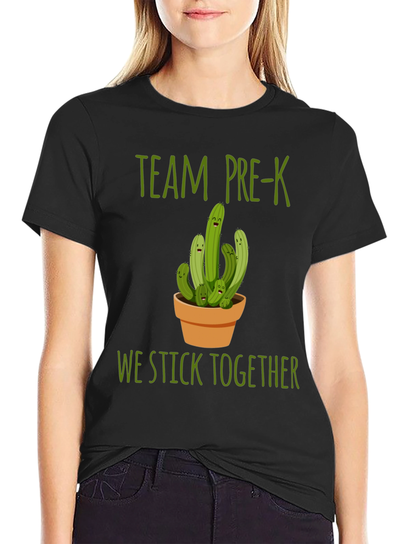 Team Pre-K Cactus T-Shirt - We Stick Together