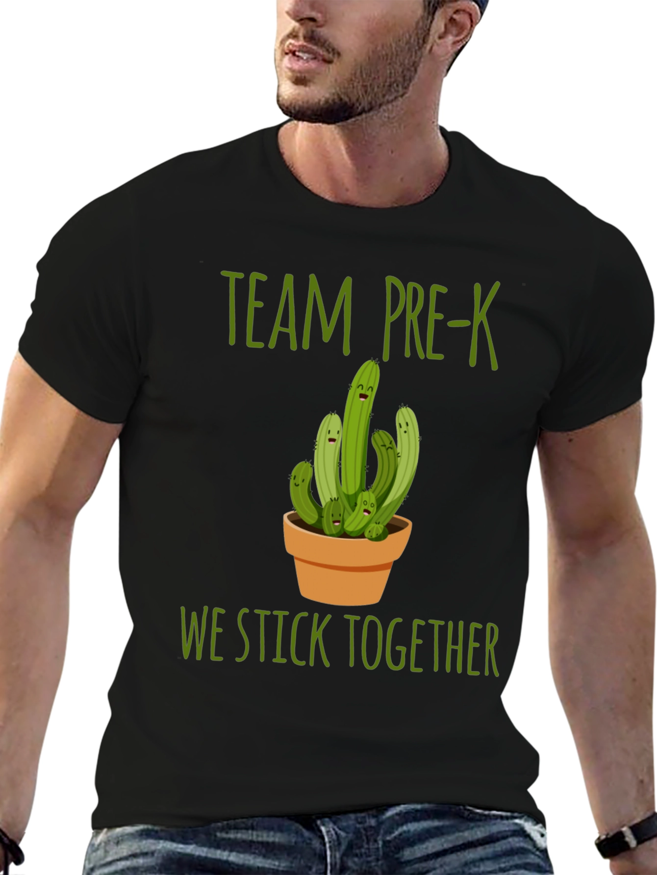 Team Pre-K Cactus T-Shirt - We Stick Together