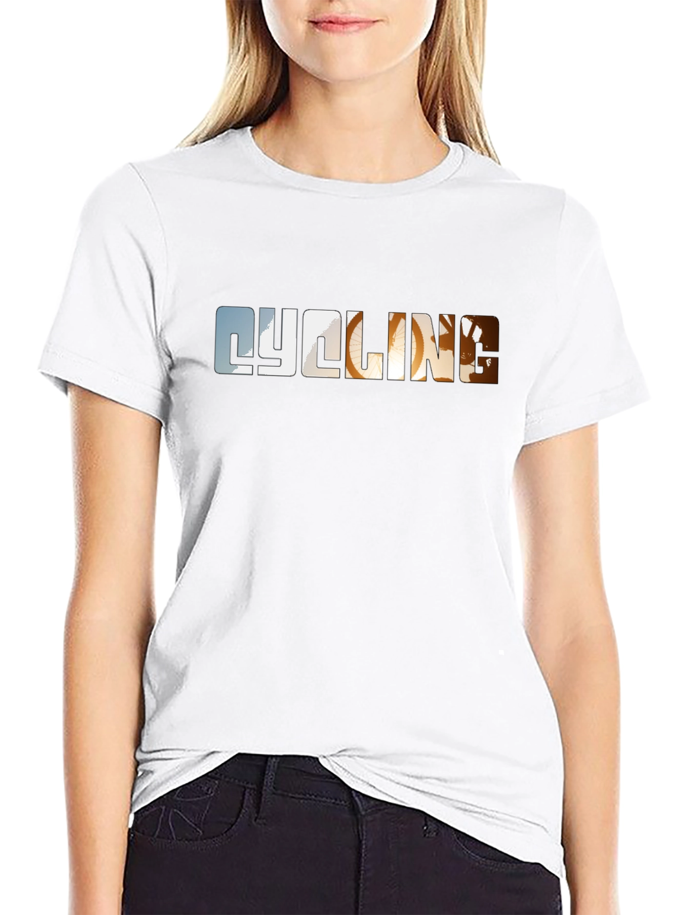 Cycling Graphic Print Black T-Shirt