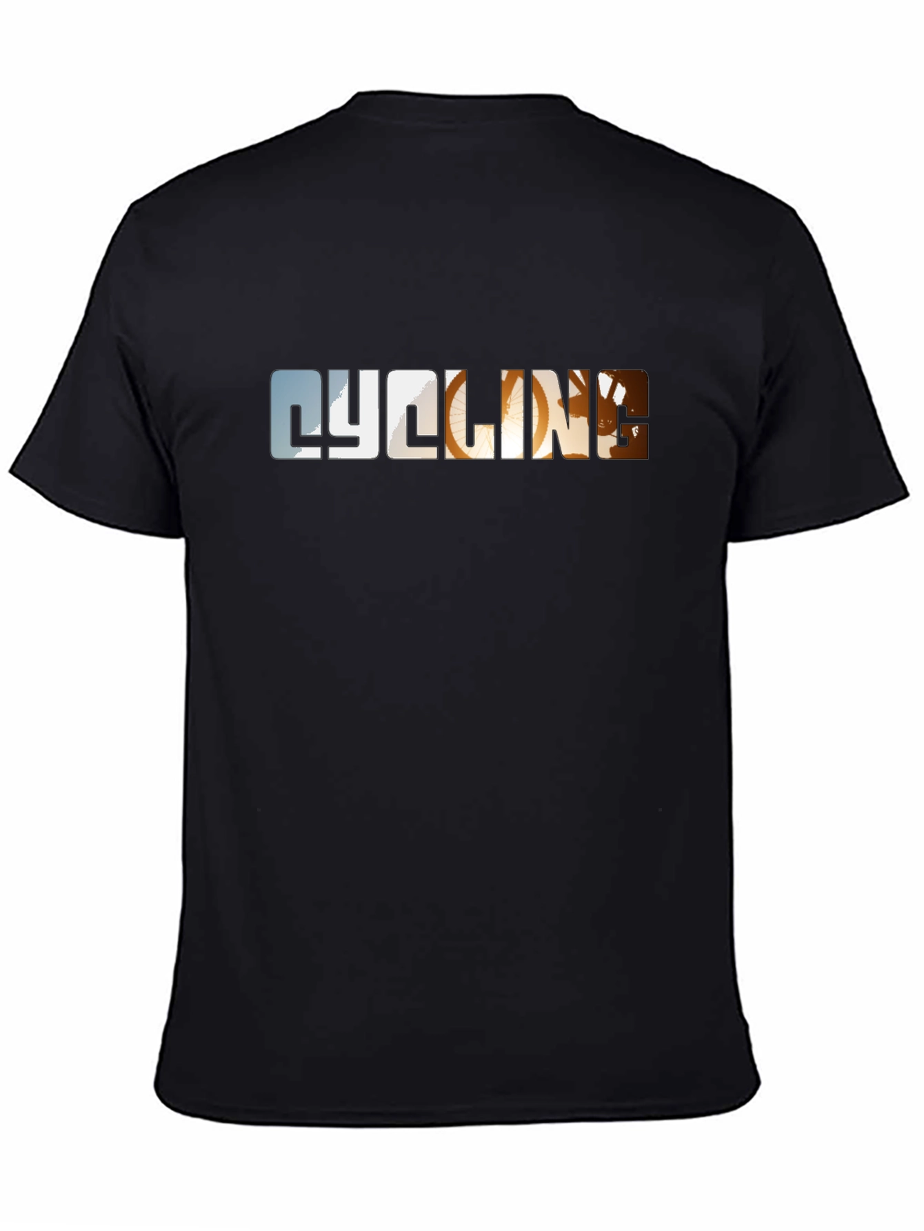 Cycling Graphic Print Black T-Shirt