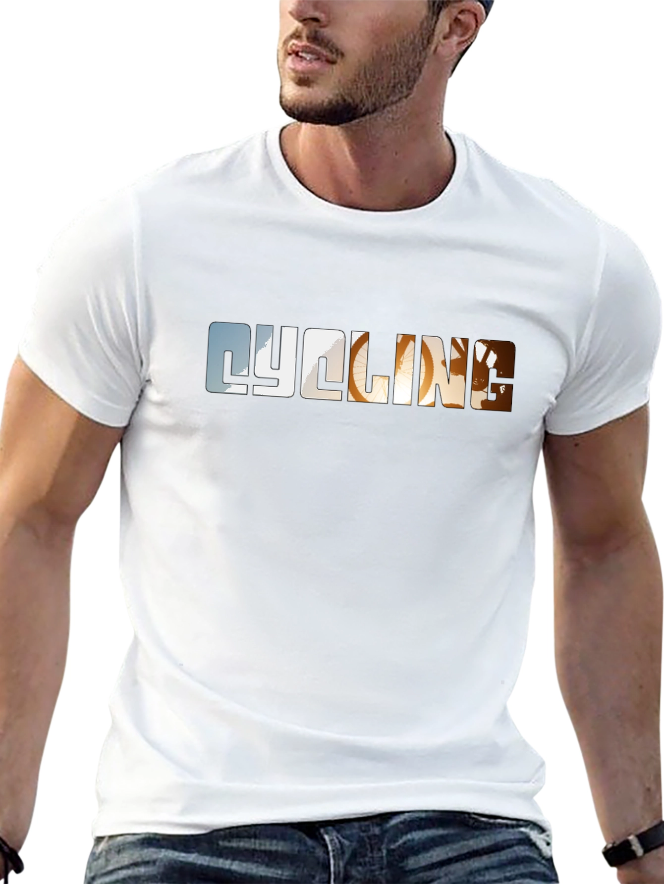 Cycling Graphic Print Black T-Shirt