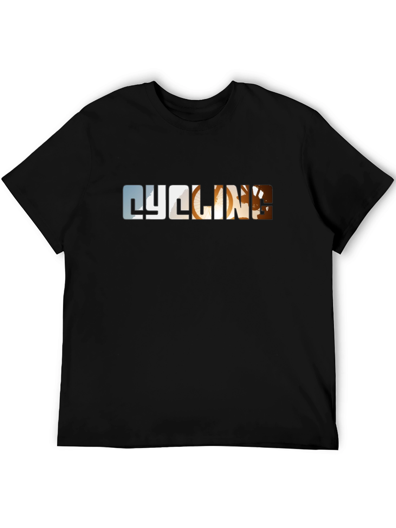 Cycling Graphic Print Black T-Shirt