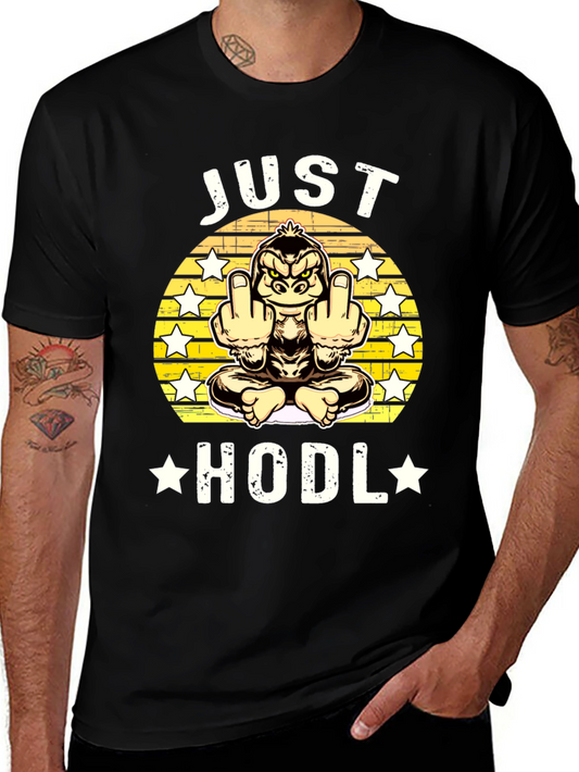 Just Hodl Black Graphic T-Shirt