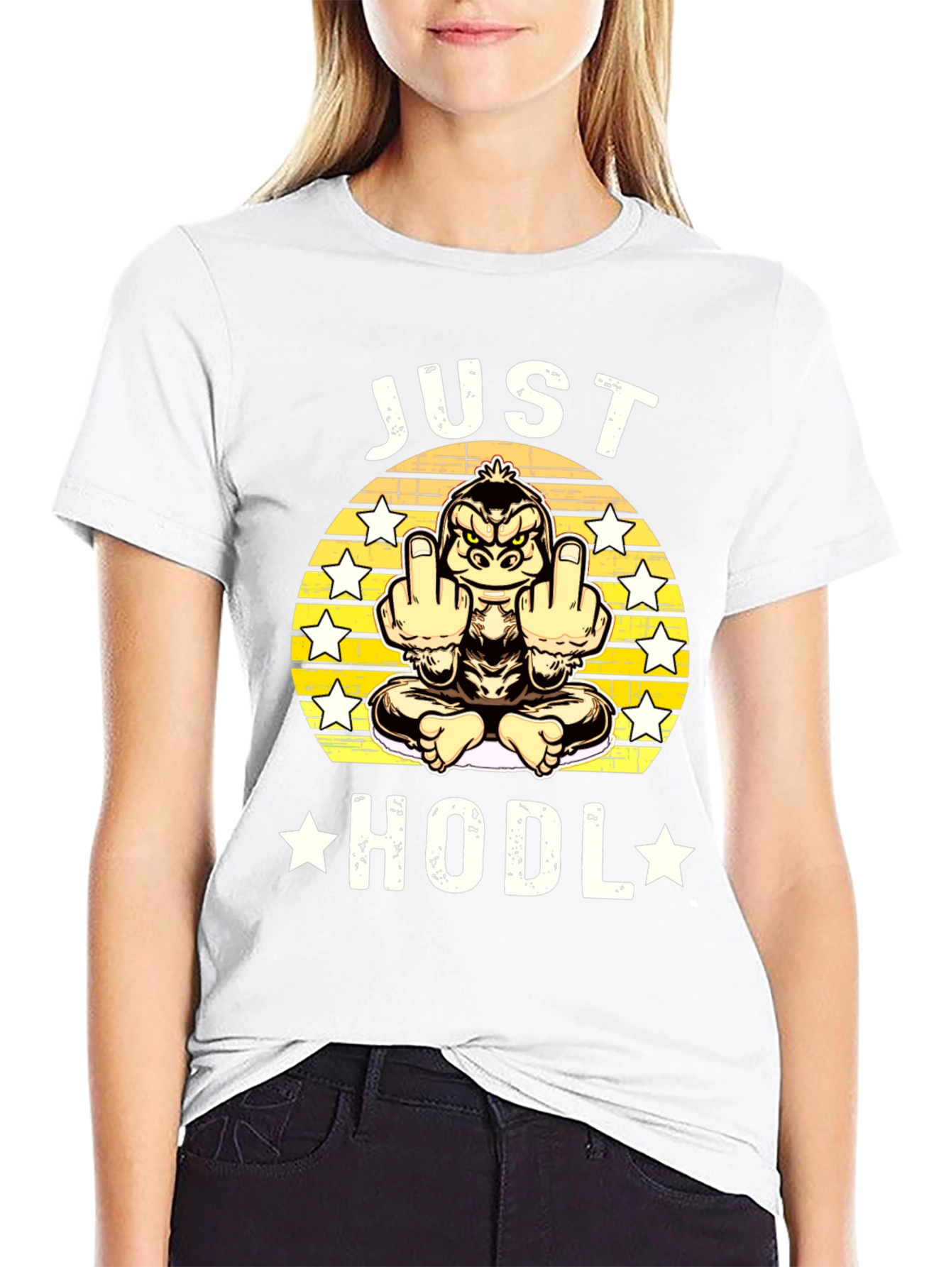 Just Hodl Black Graphic T-Shirt