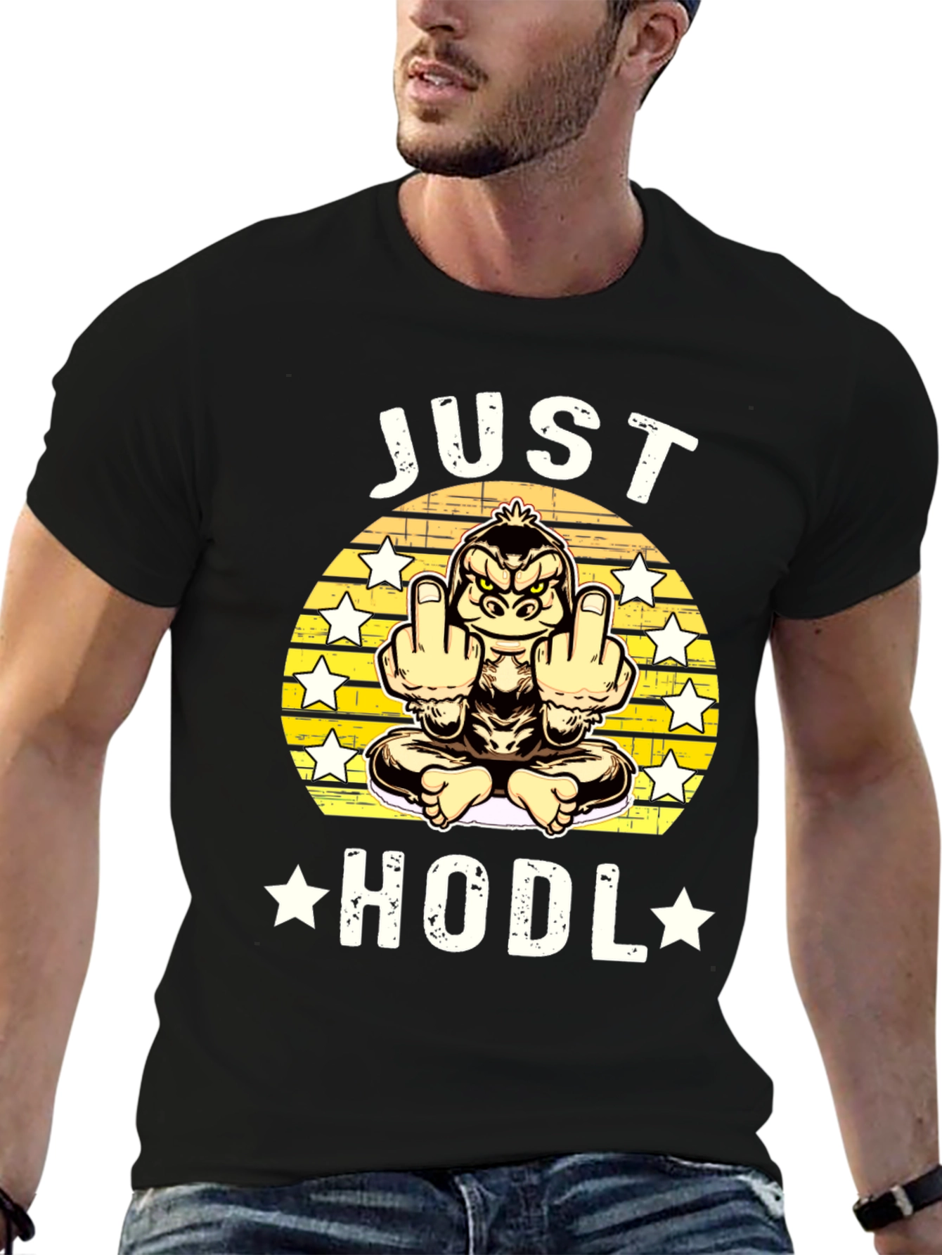 Just Hodl Black Graphic T-Shirt