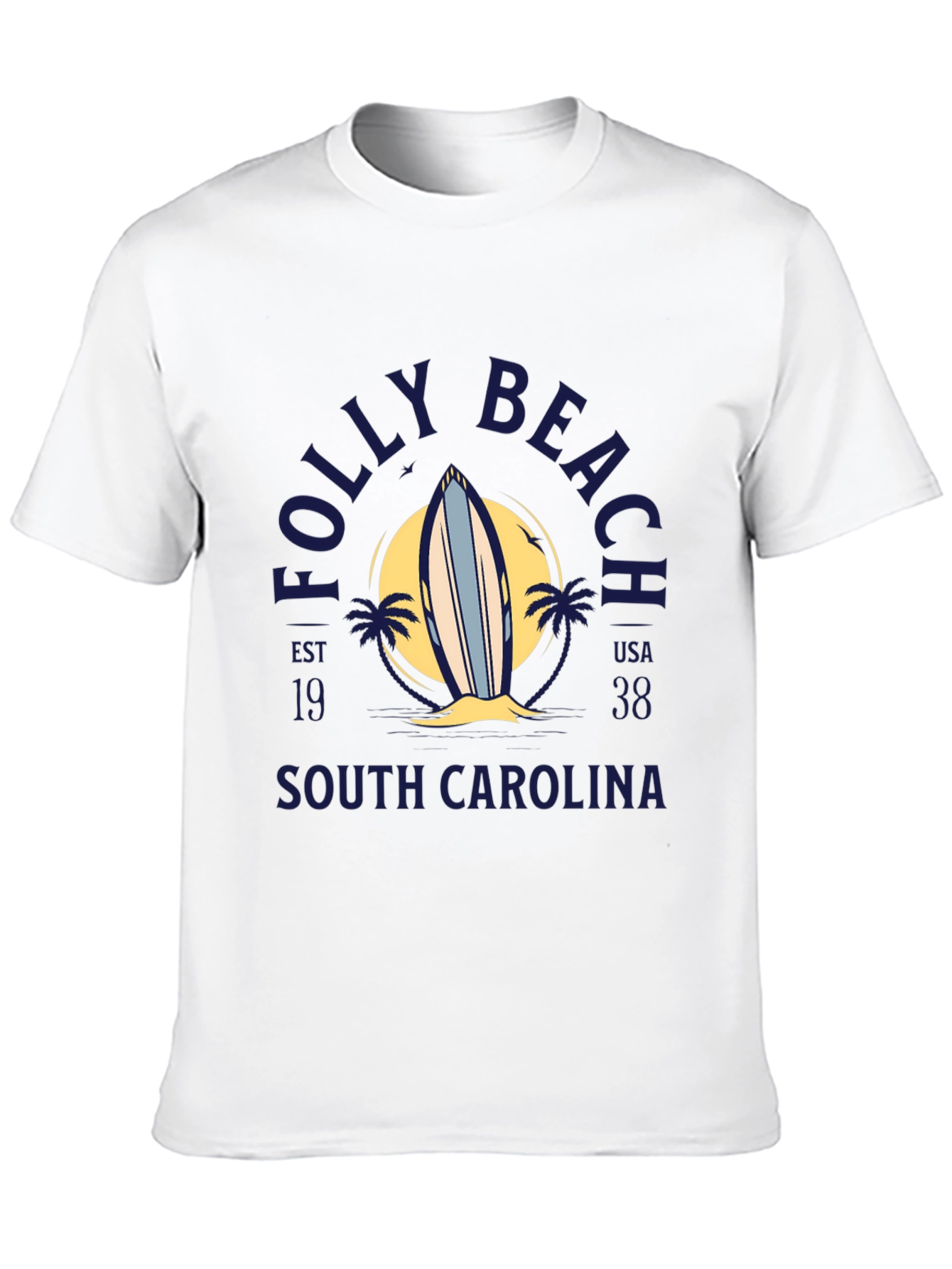 Folly Beach Surfboard Tee - South Carolina
