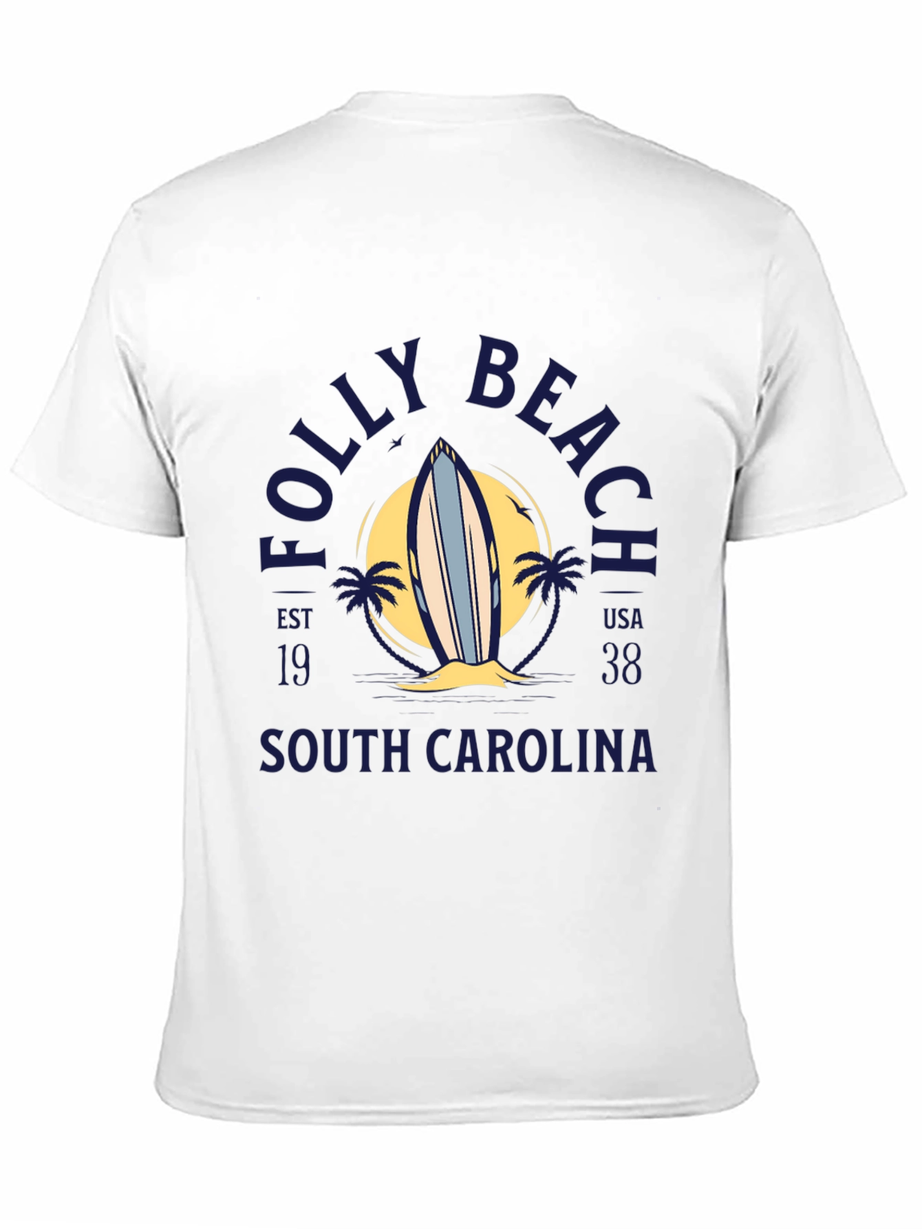 Folly Beach Surfboard Tee - South Carolina