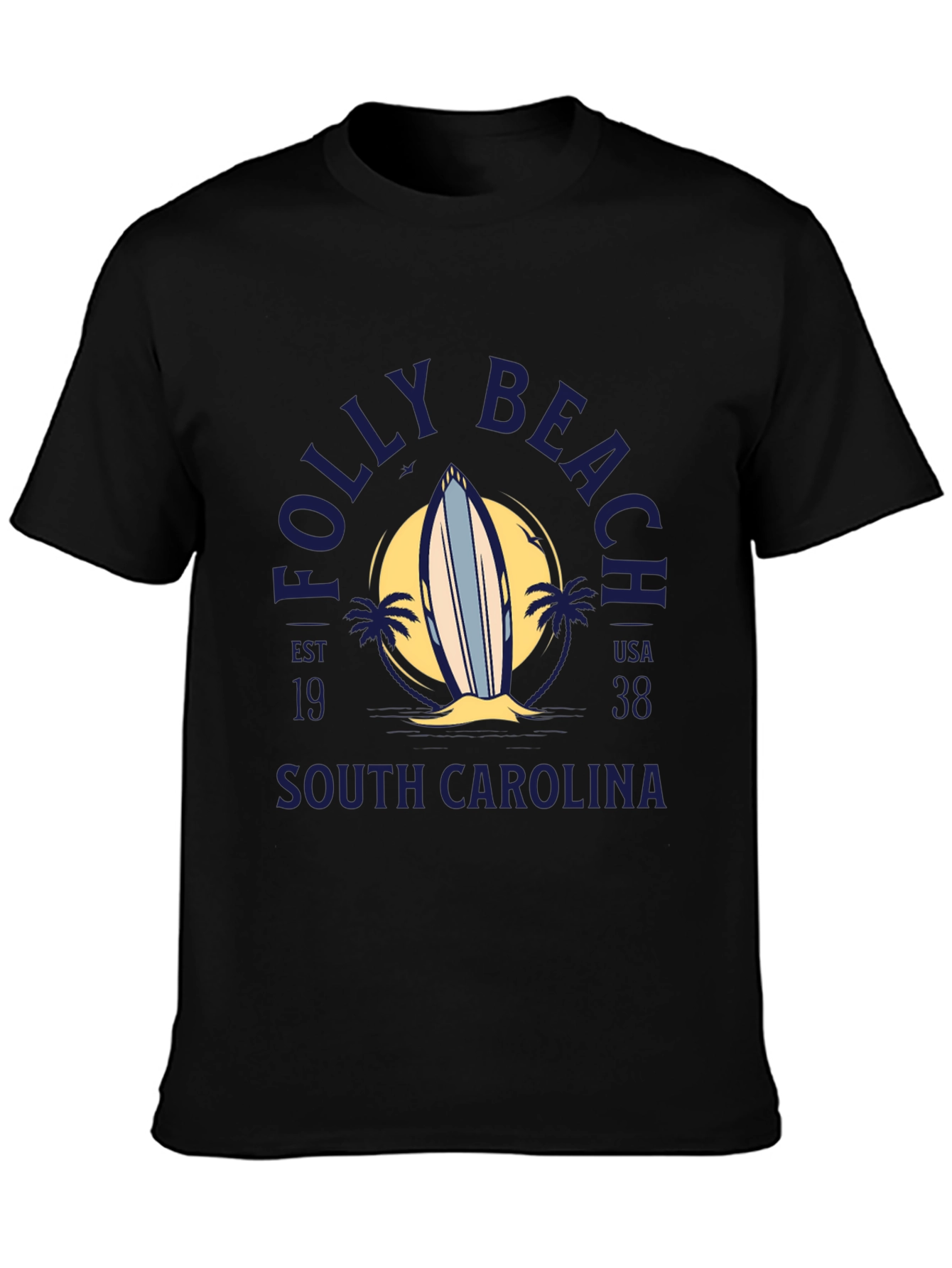Folly Beach Surfboard Tee - South Carolina