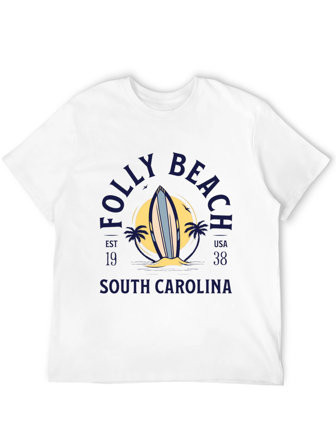 Folly Beach Surfboard Tee - South Carolina