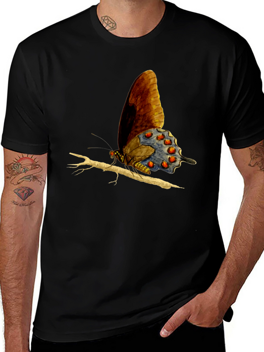 Butterfly Graphic Tee - Mens Black T-Shirt