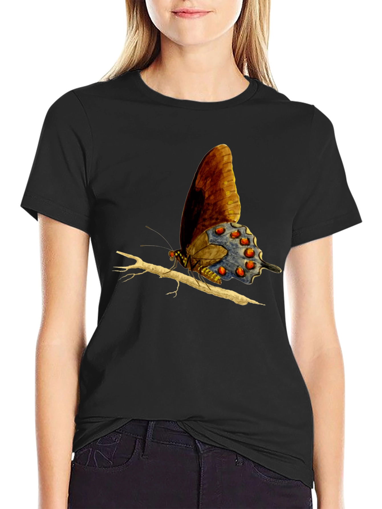 Butterfly Graphic Tee - Mens Black T-Shirt