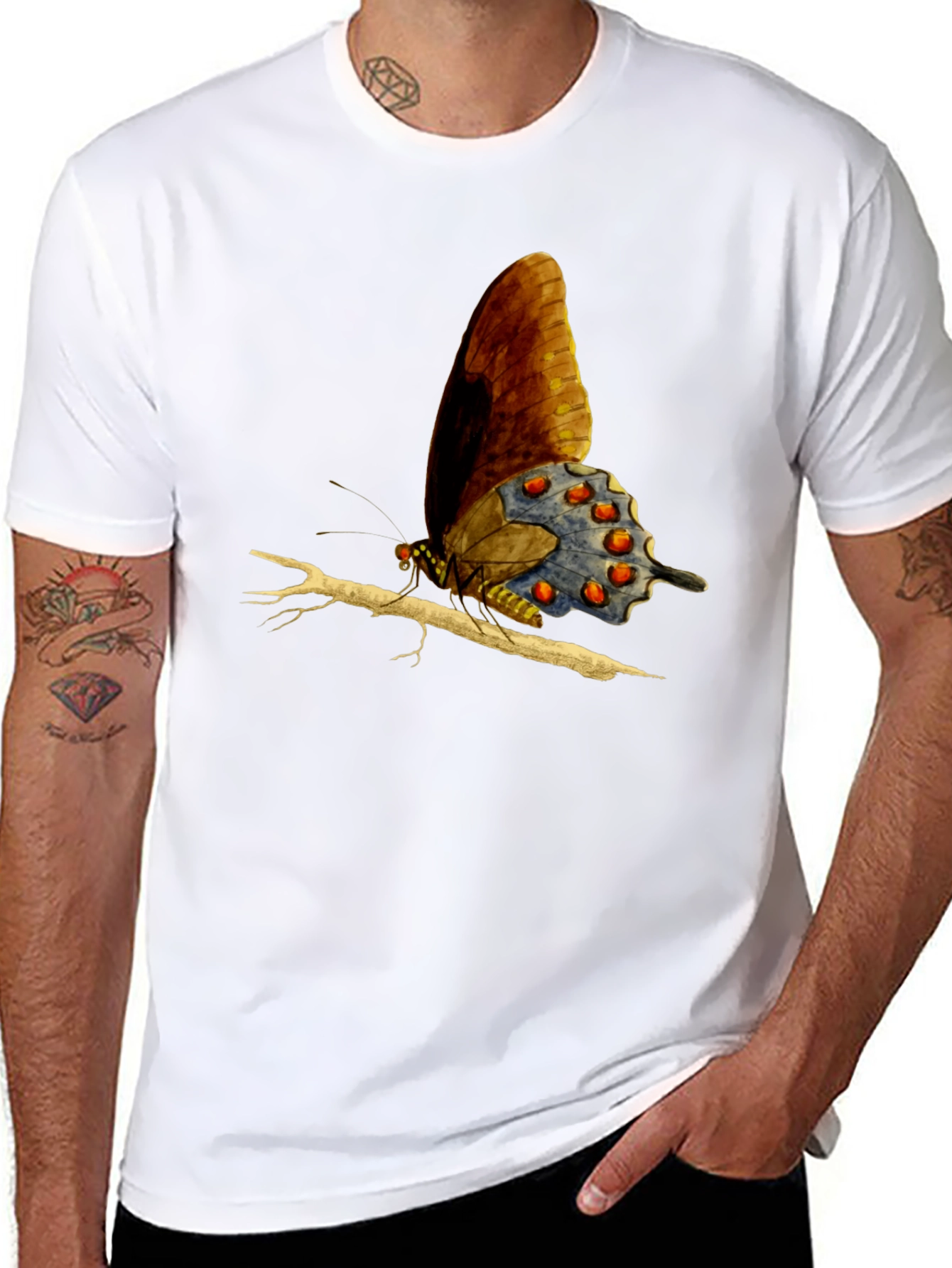 Butterfly Graphic Tee - Mens Black T-Shirt