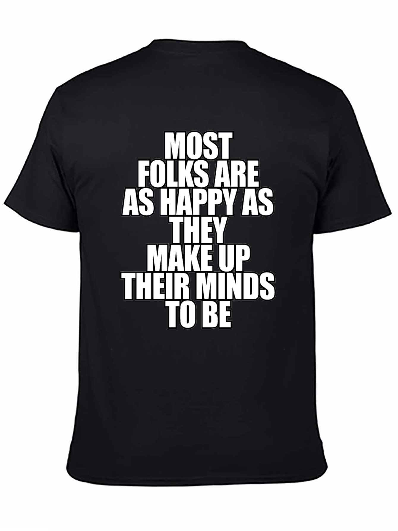 Inspirational T-Shirt - Happy Mindset Black Tee