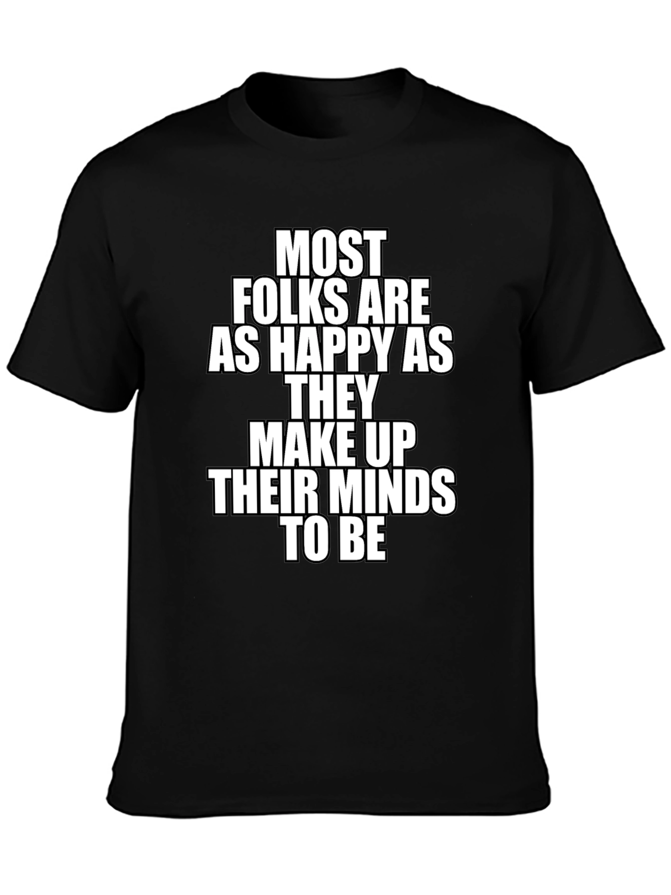 Inspirational T-Shirt - Happy Mindset Black Tee