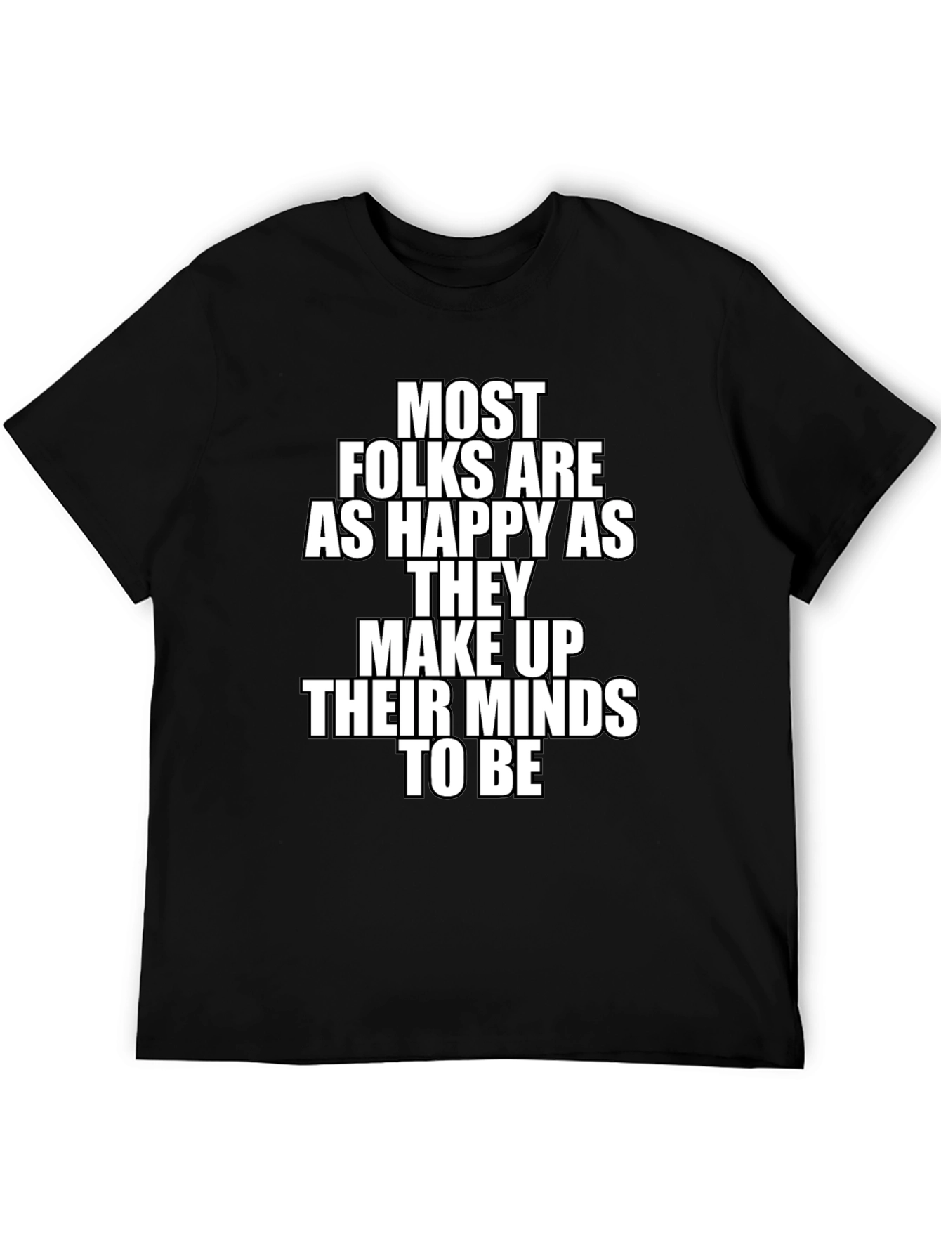 Inspirational T-Shirt - Happy Mindset Black Tee