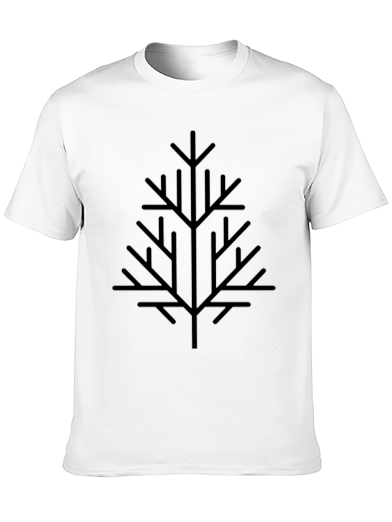 Geometric Tree Graphic Black T-Shirt