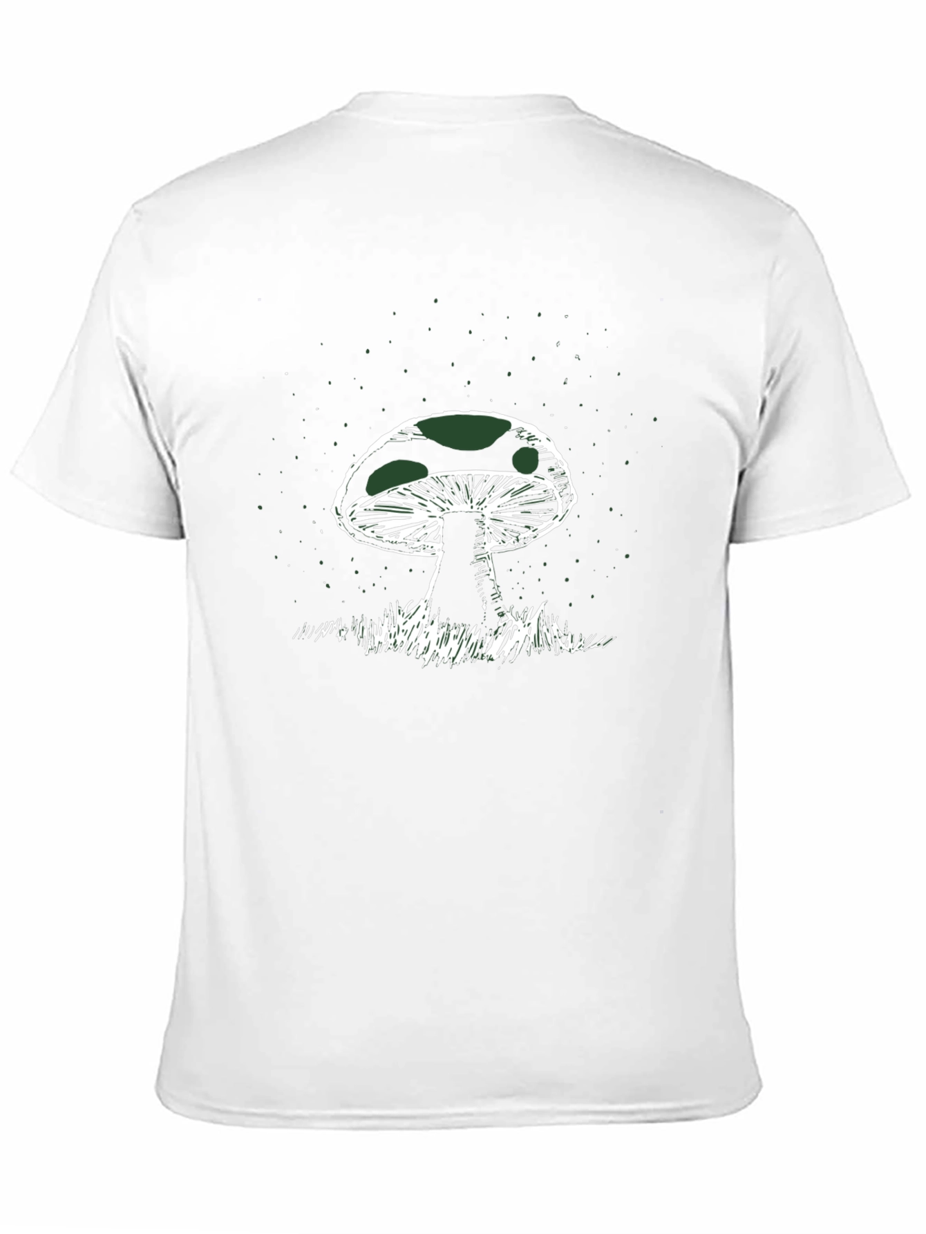 Mushroom Graphic Tee - Black Cotton T-Shirt