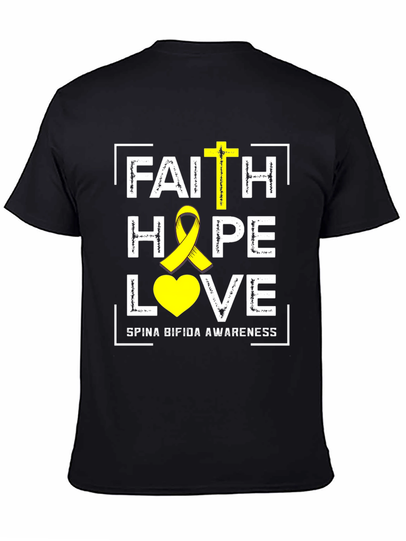 Faith Hope Love Spina Bifida Awareness Graphic Tee