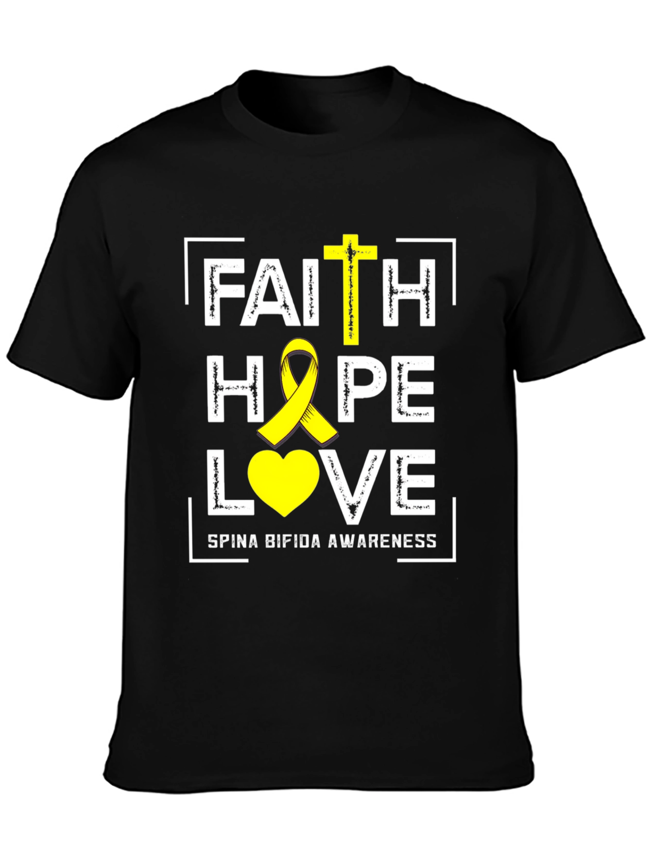 Faith Hope Love Spina Bifida Awareness Graphic Tee