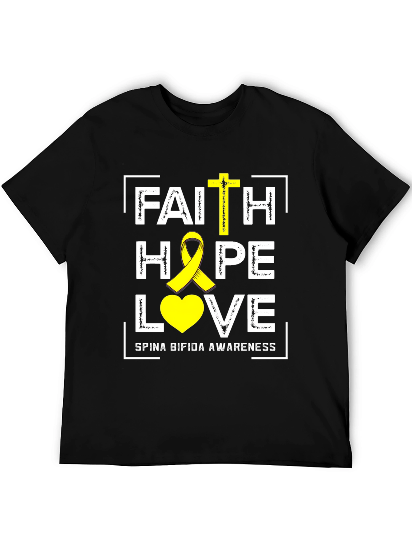 Faith Hope Love Spina Bifida Awareness Graphic Tee