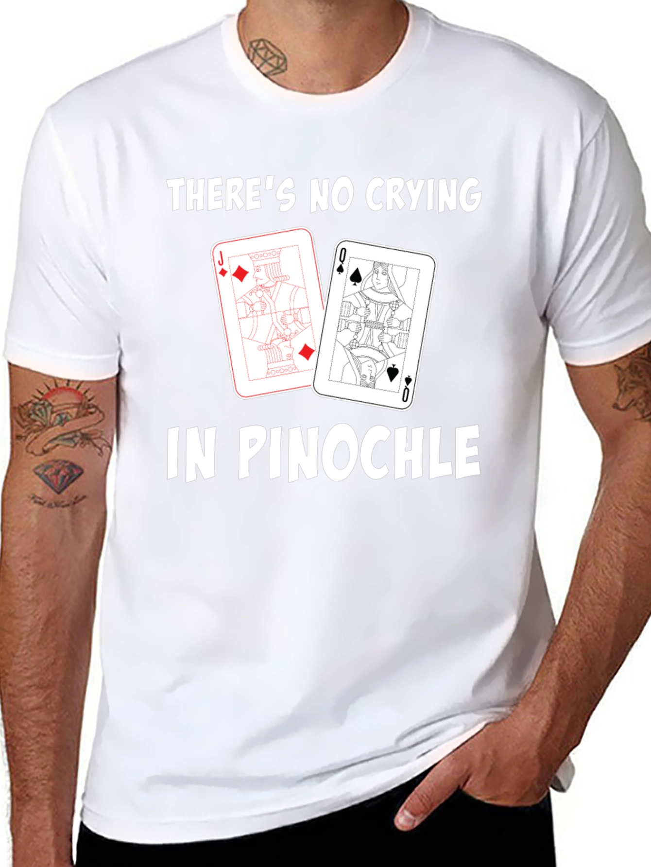 Pinochle T-Shirt - No Crying in Pinochle