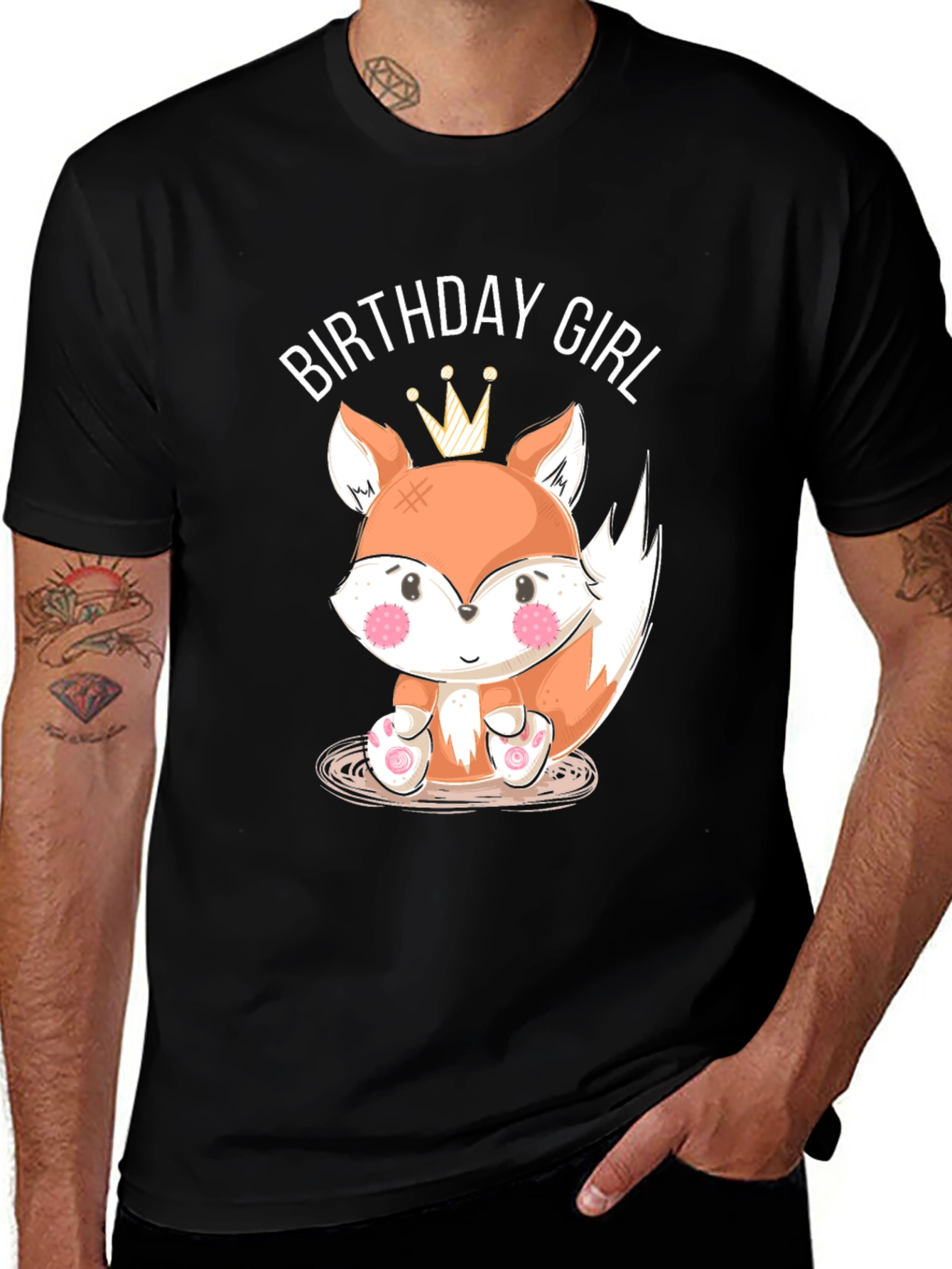 Birthday Girl Fox Graphic T-Shirt