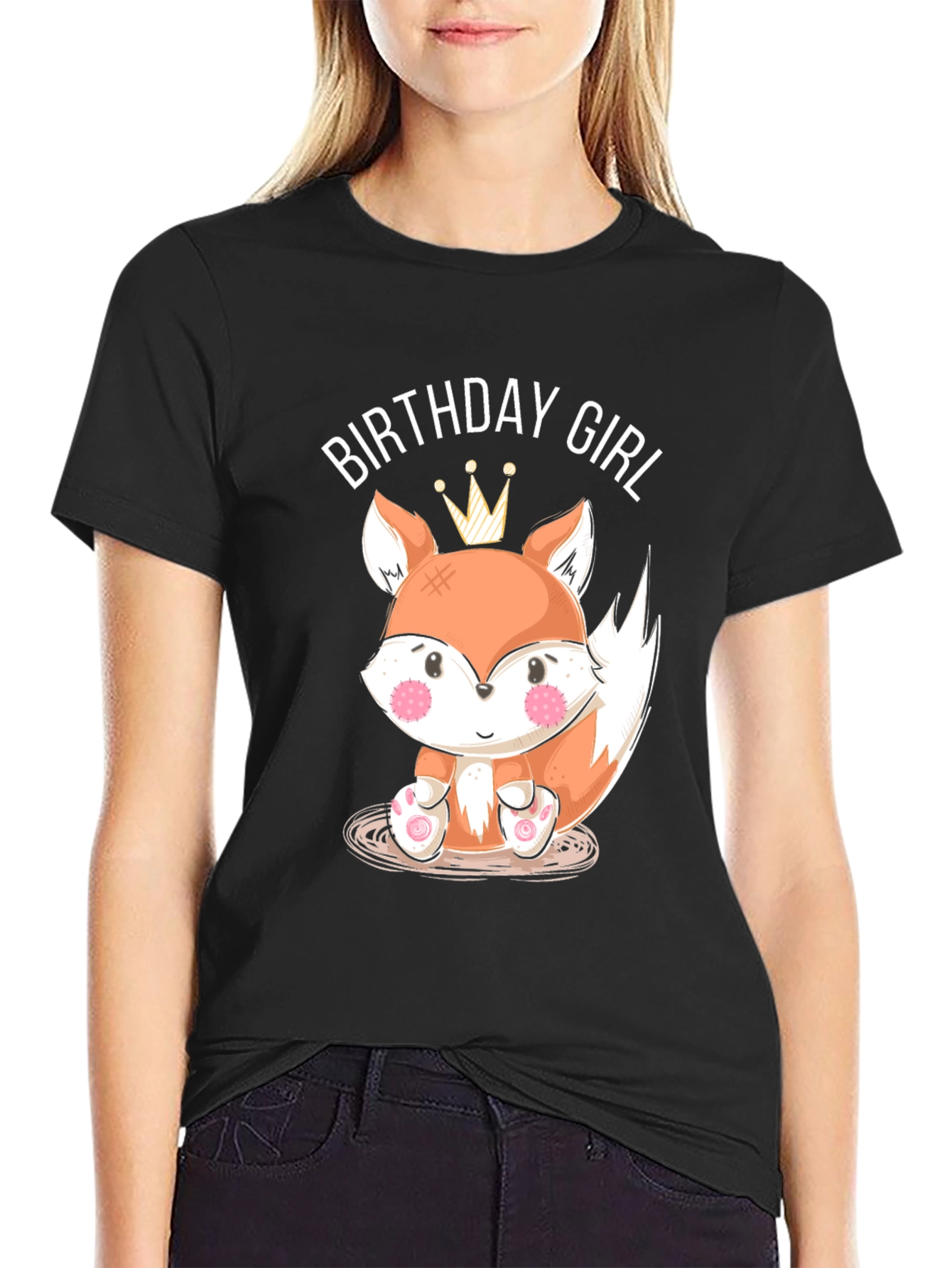 Birthday Girl Fox Graphic T-Shirt