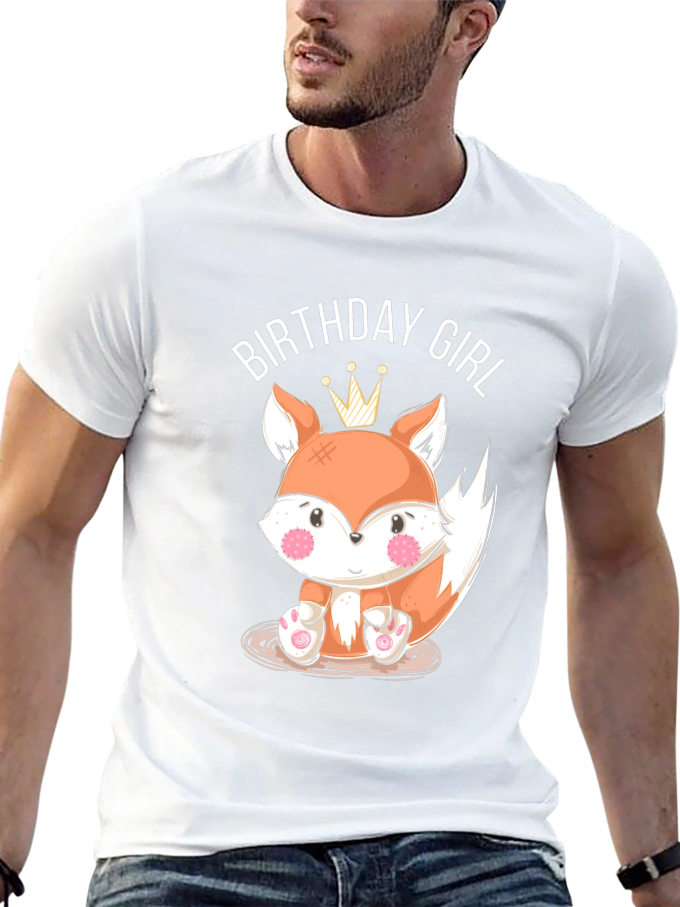 Birthday Girl Fox Graphic T-Shirt