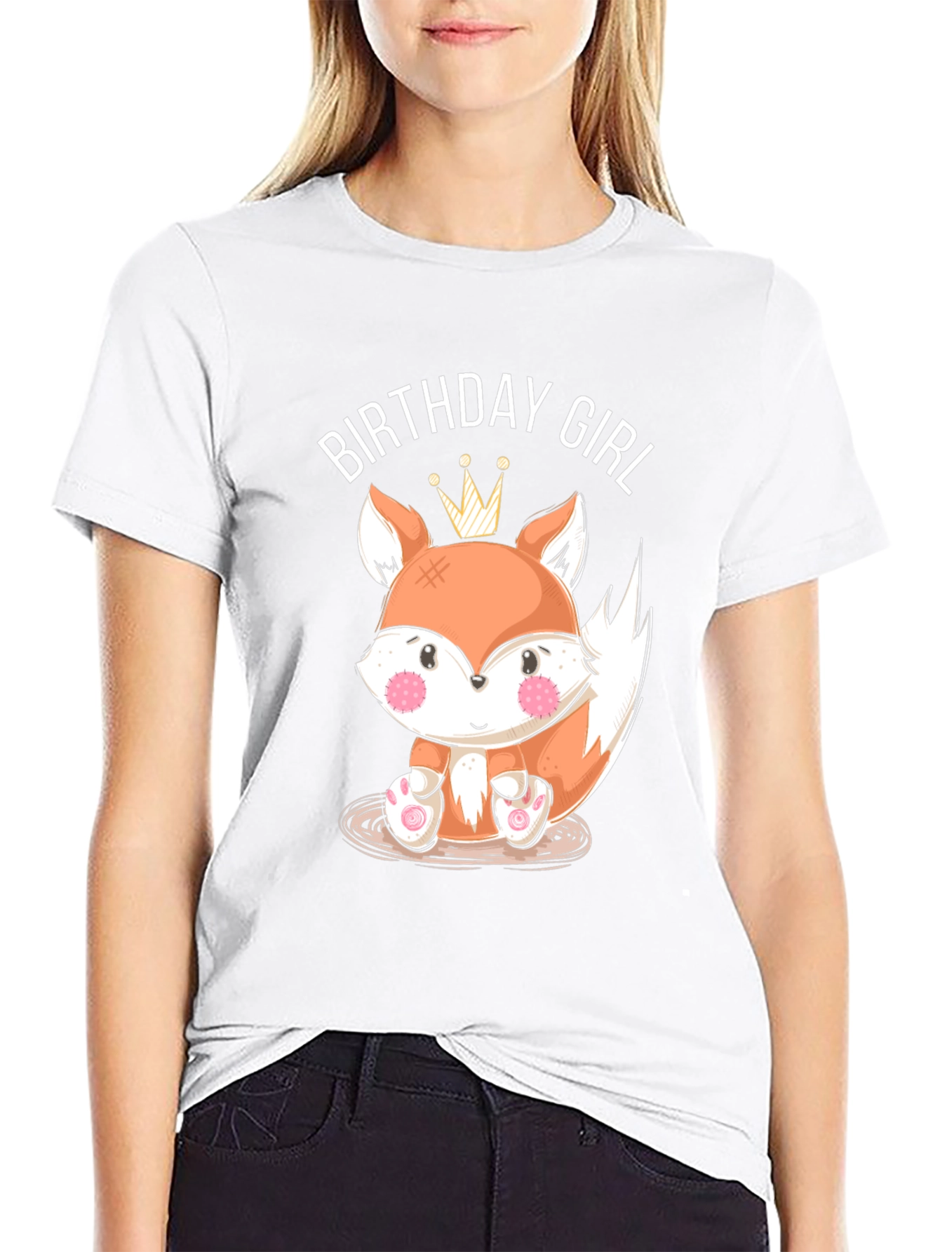Birthday Girl Fox Graphic T-Shirt