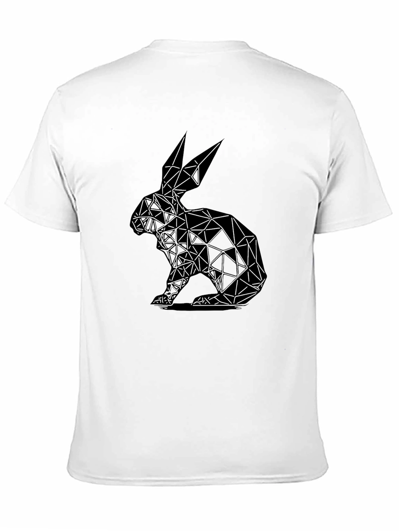 Geometric Rabbit Graphic Tee - Black