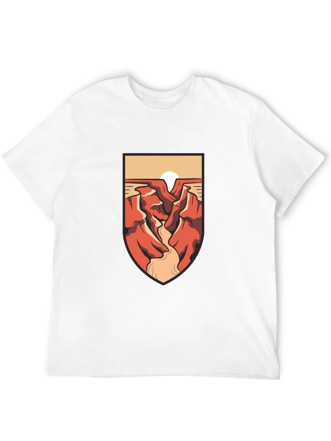 Canyon Sunset Graphic Tee - Black Cotton