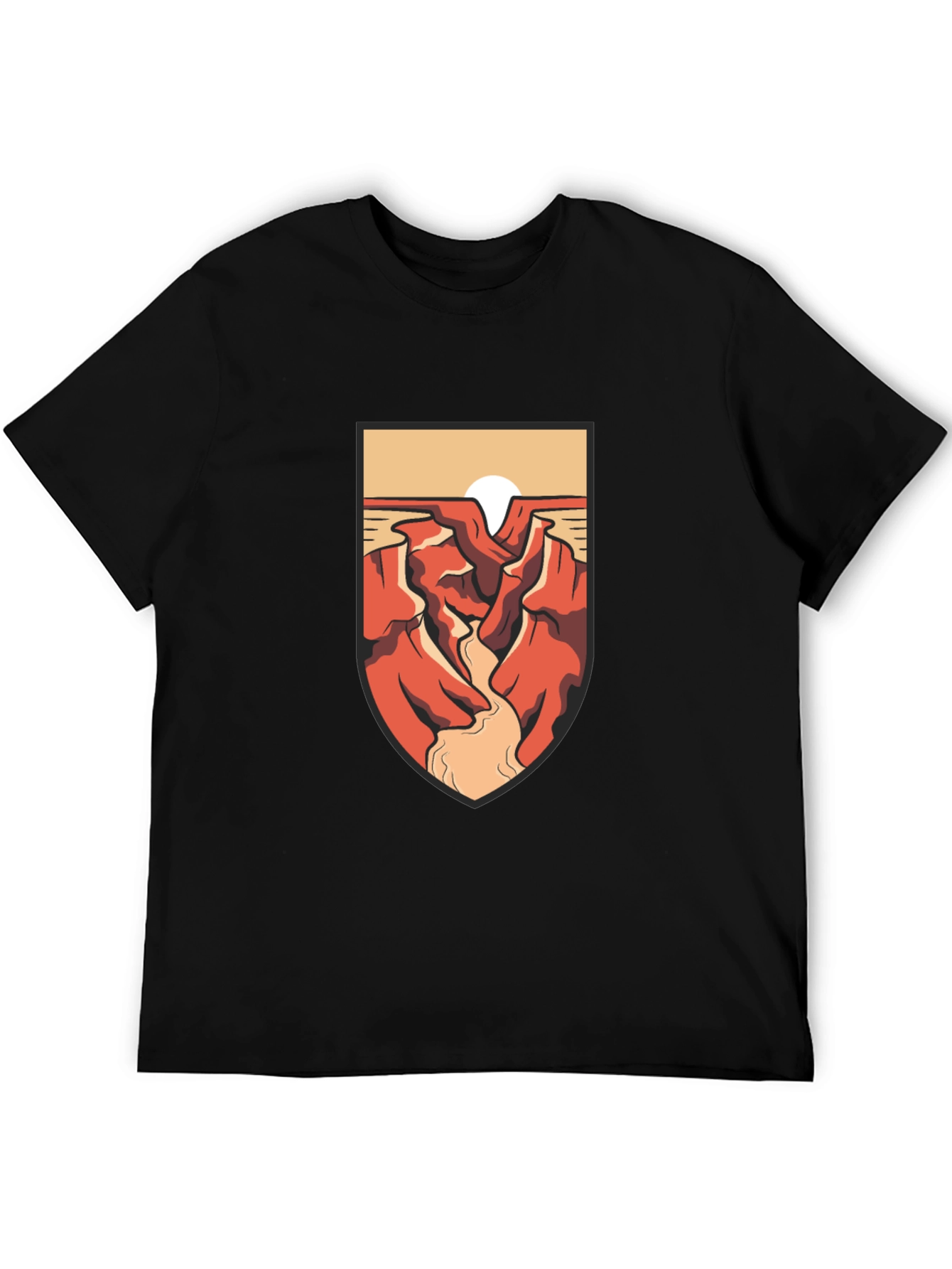 Canyon Sunset Graphic Tee - Black Cotton