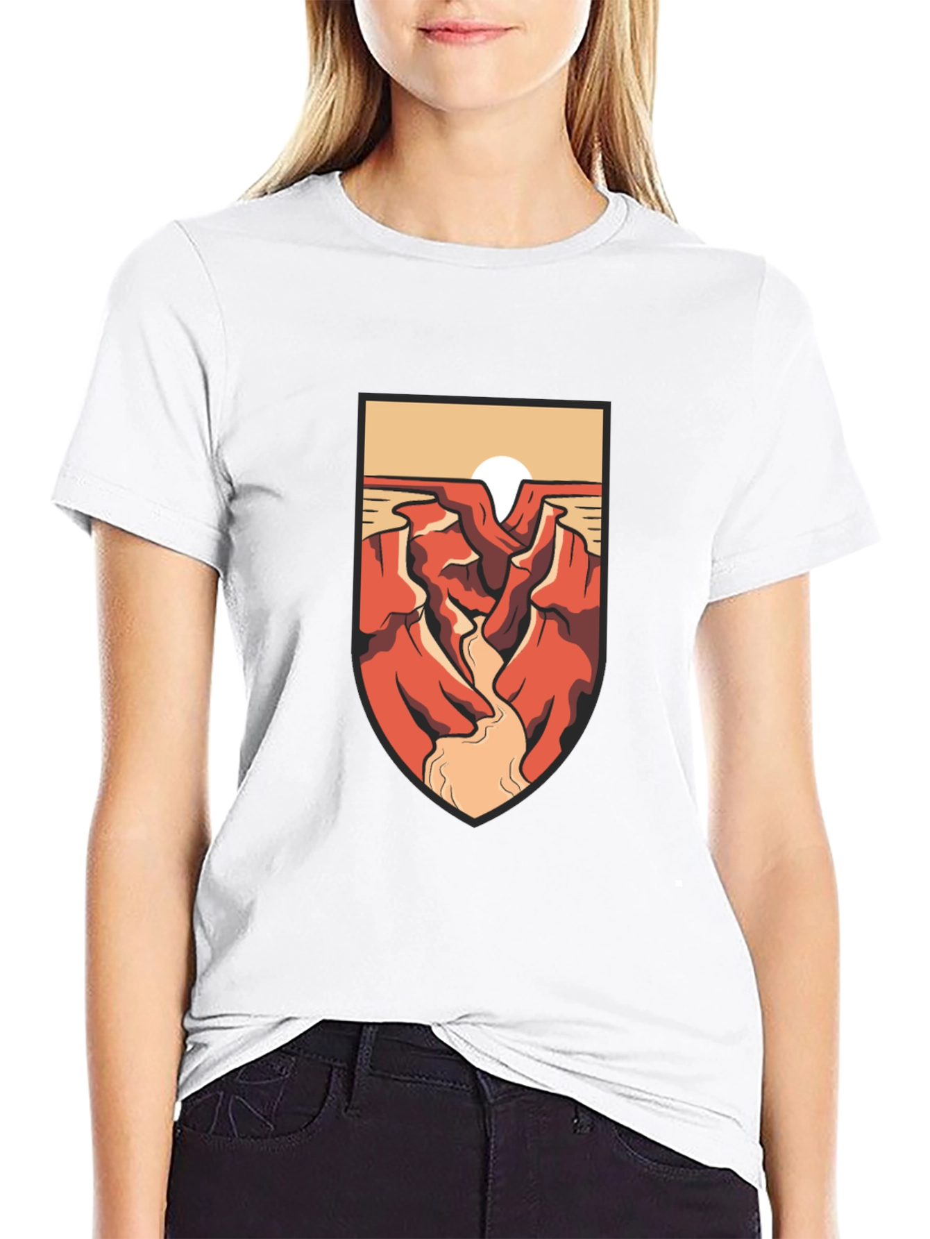 Canyon Sunset Graphic Tee - Black Cotton