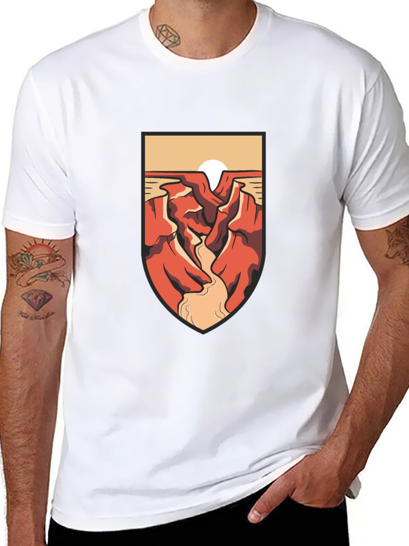 Canyon Sunset Graphic Tee - Black Cotton