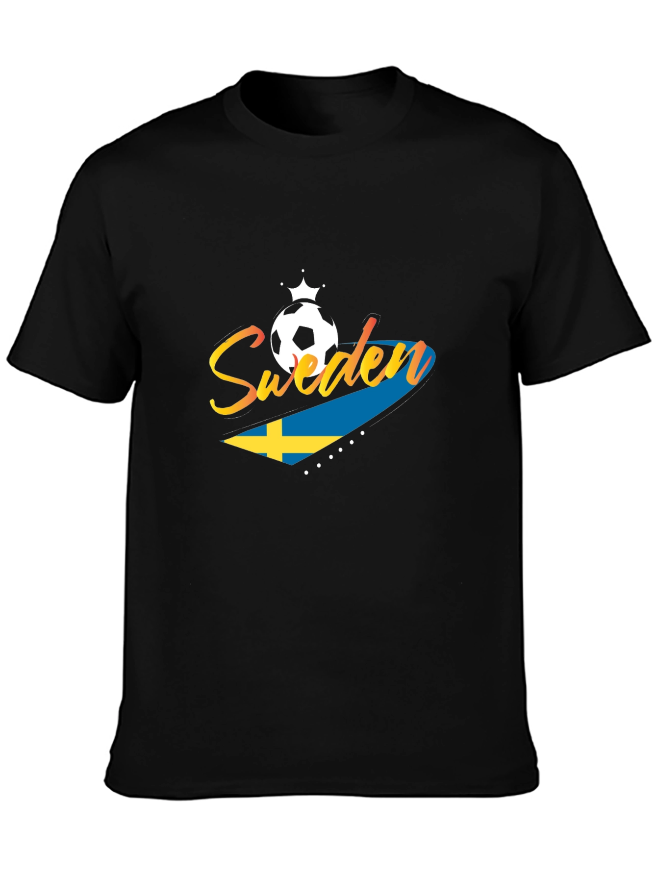 Sweden Soccer T-Shirt - Black Jersey for Fans