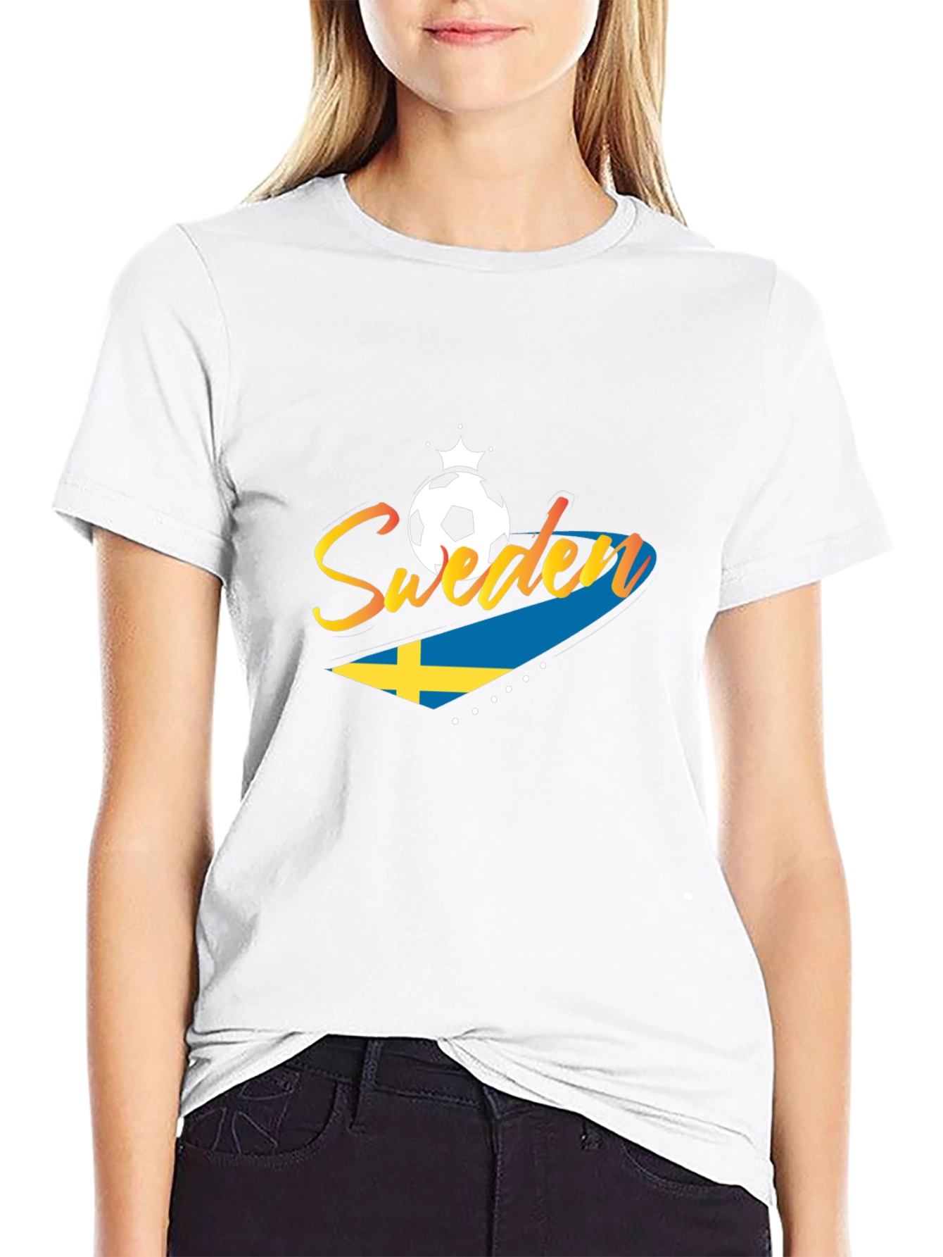 Sweden Soccer T-Shirt - Black Jersey for Fans