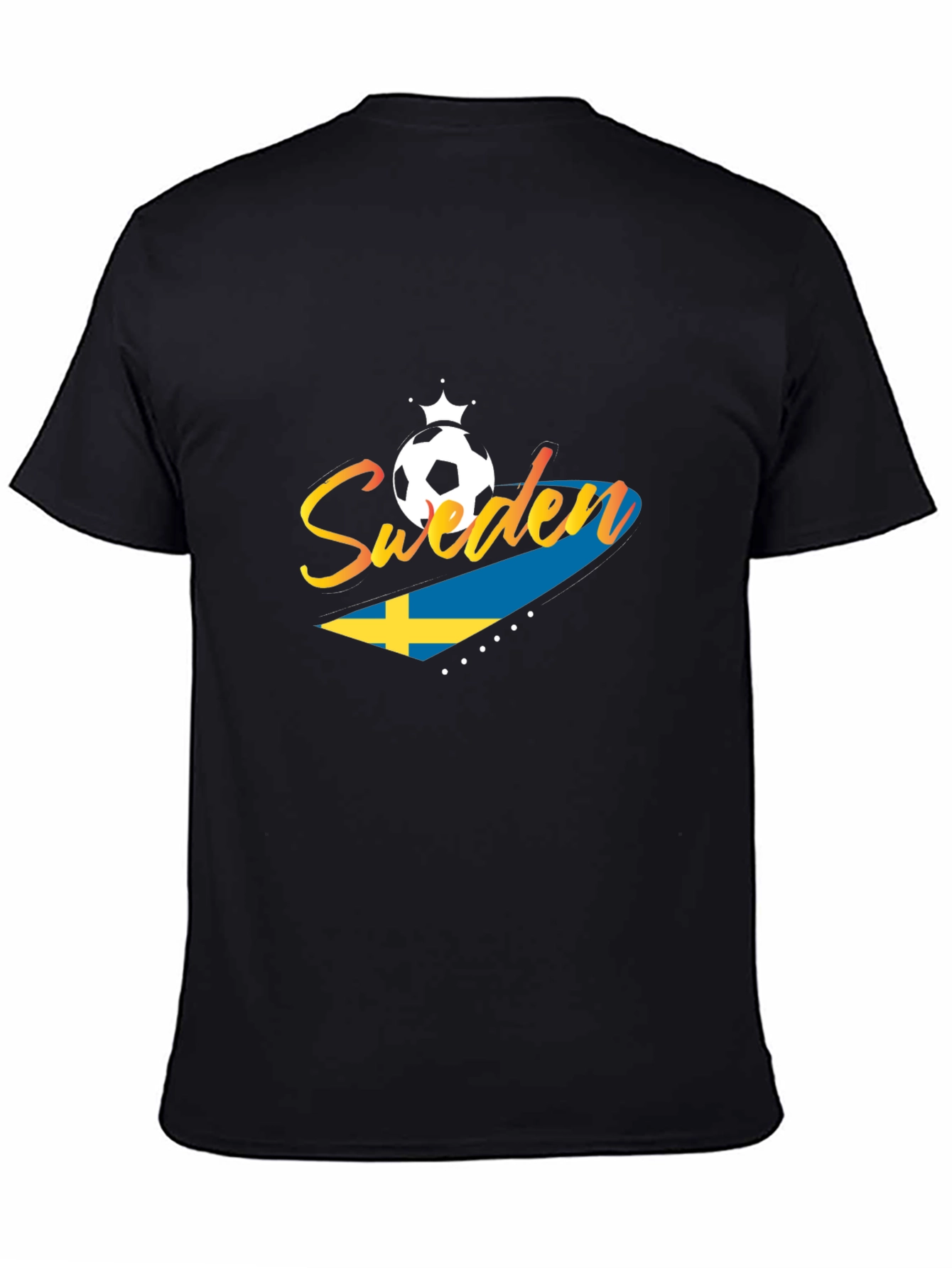 Sweden Soccer T-Shirt - Black Jersey for Fans