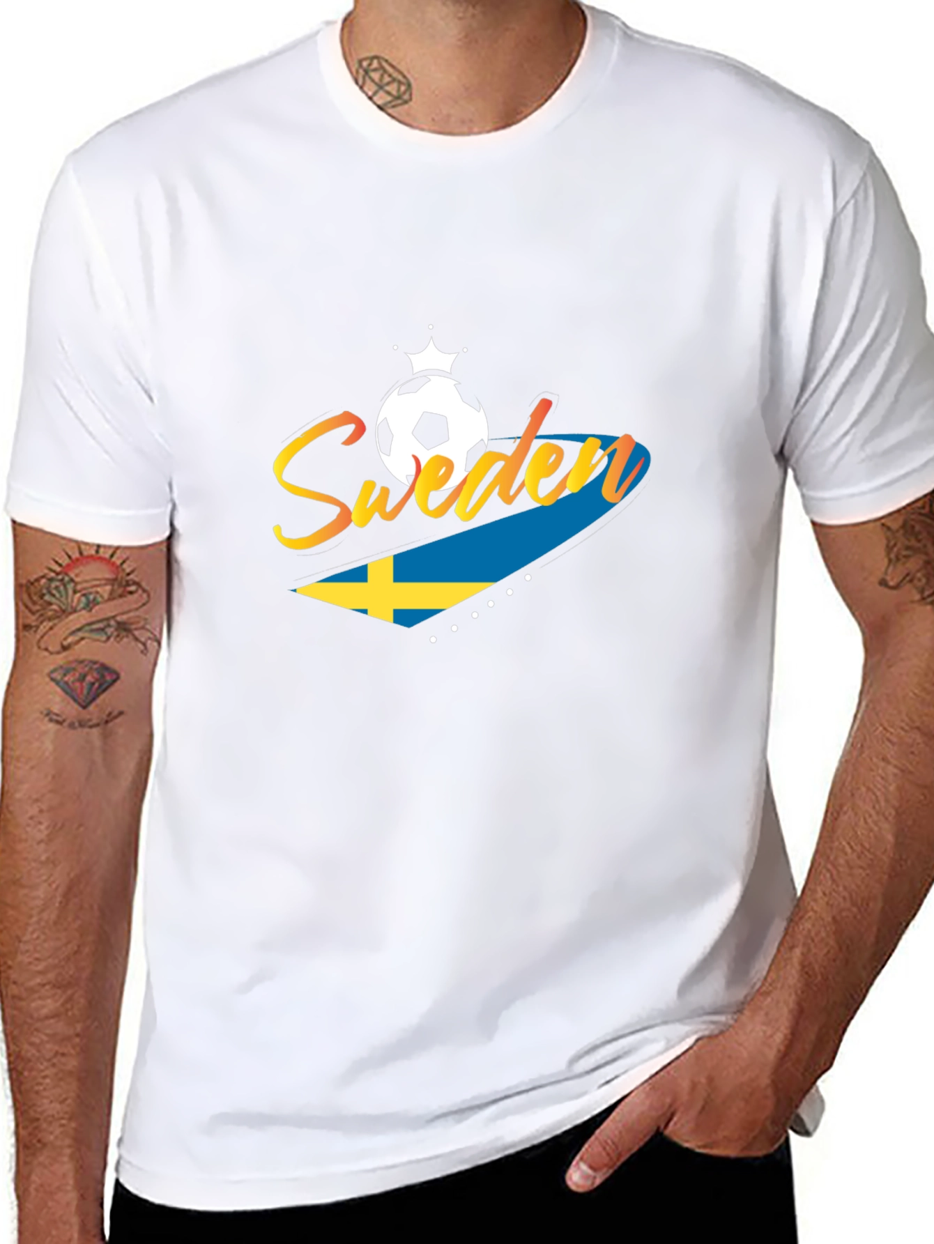 Sweden Soccer T-Shirt - Black Jersey for Fans