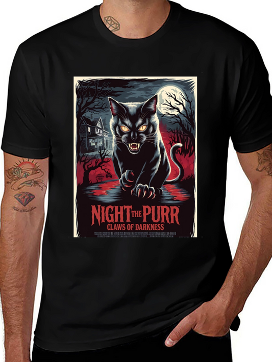 Night of the Purr T-Shirt - Black Cat Horror