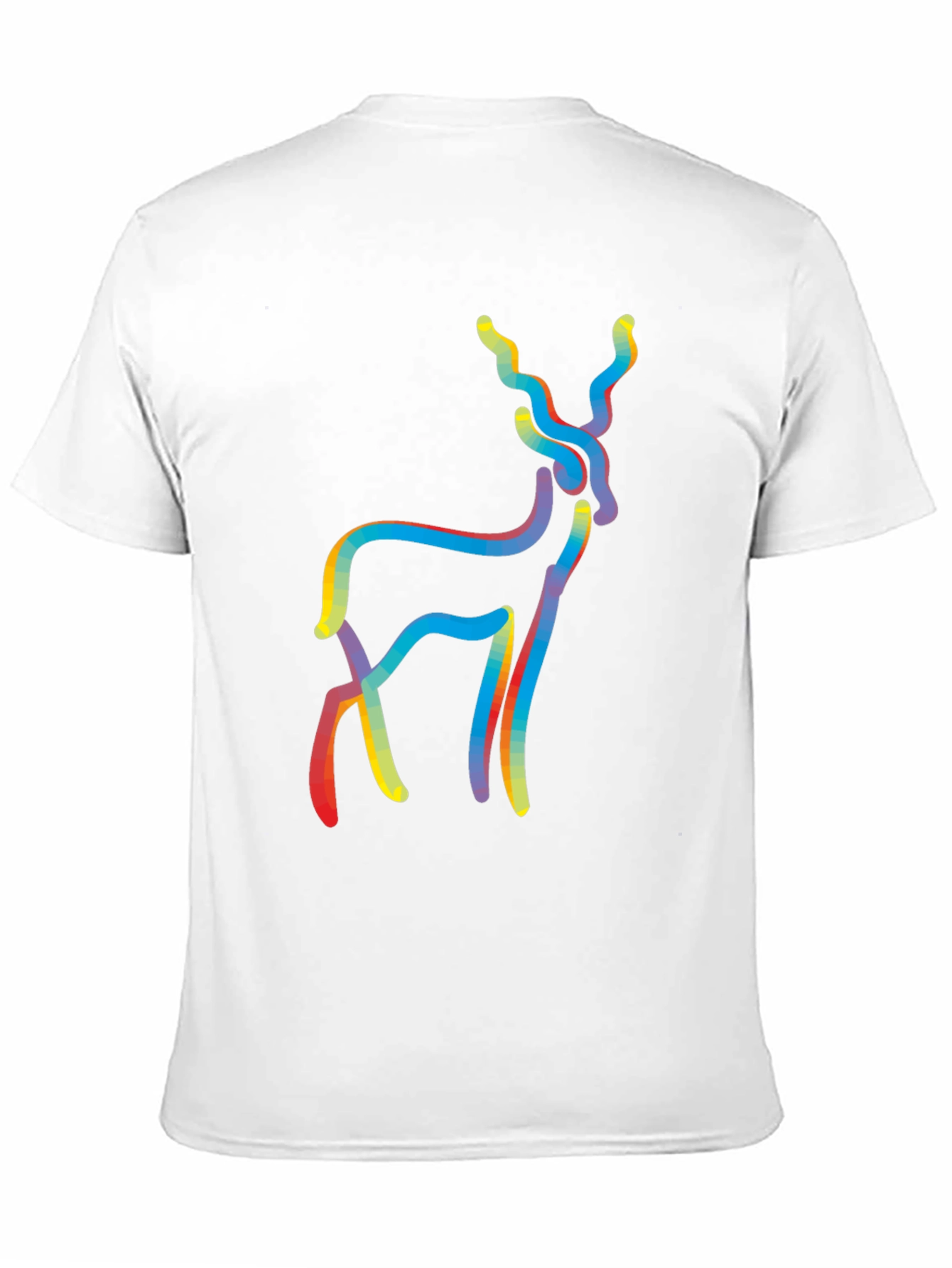 Mens Black Deer Graphic Tee - Abstract Style