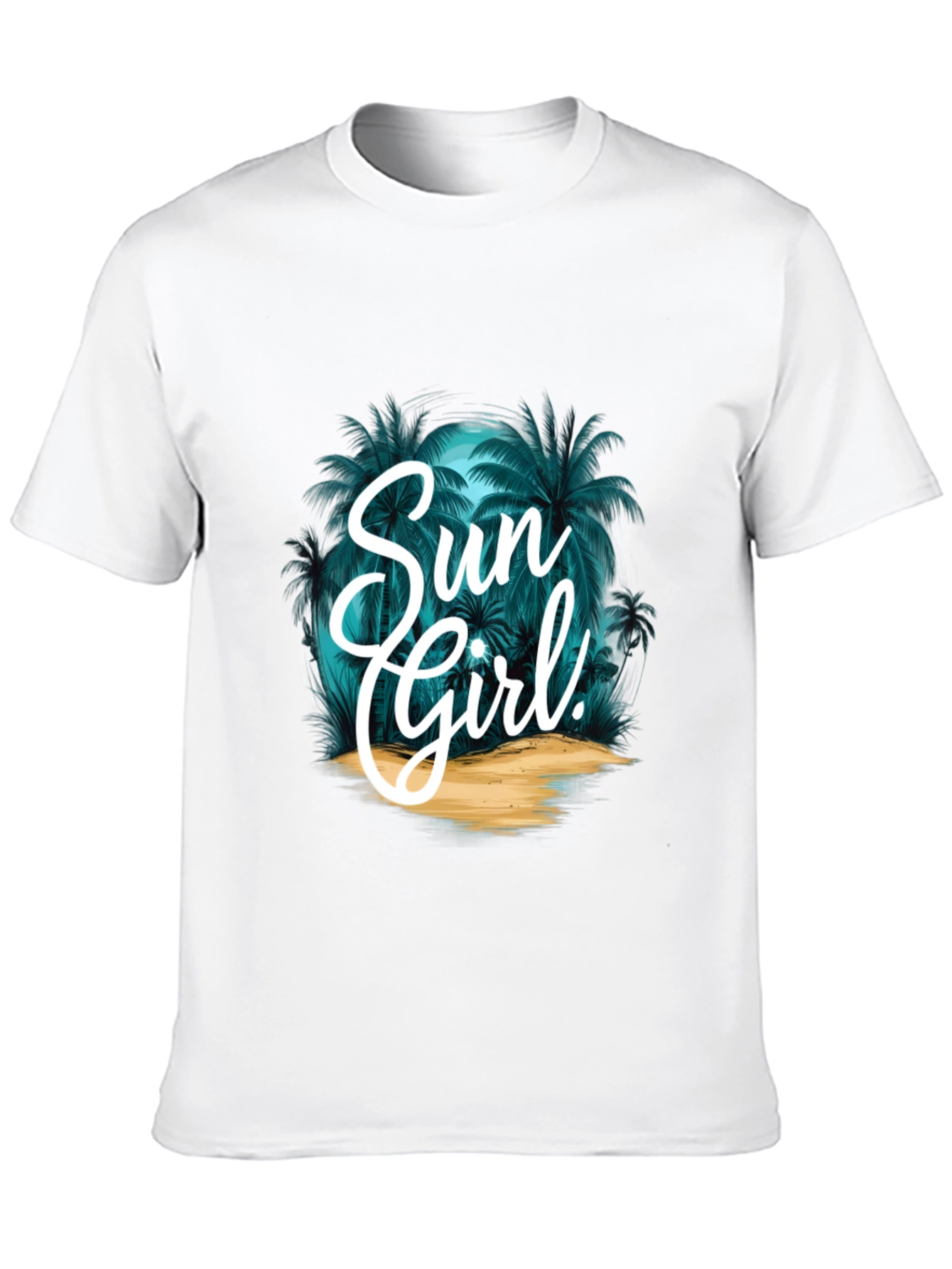 Sun Girl Graphic T-Shirt - Tropical Design