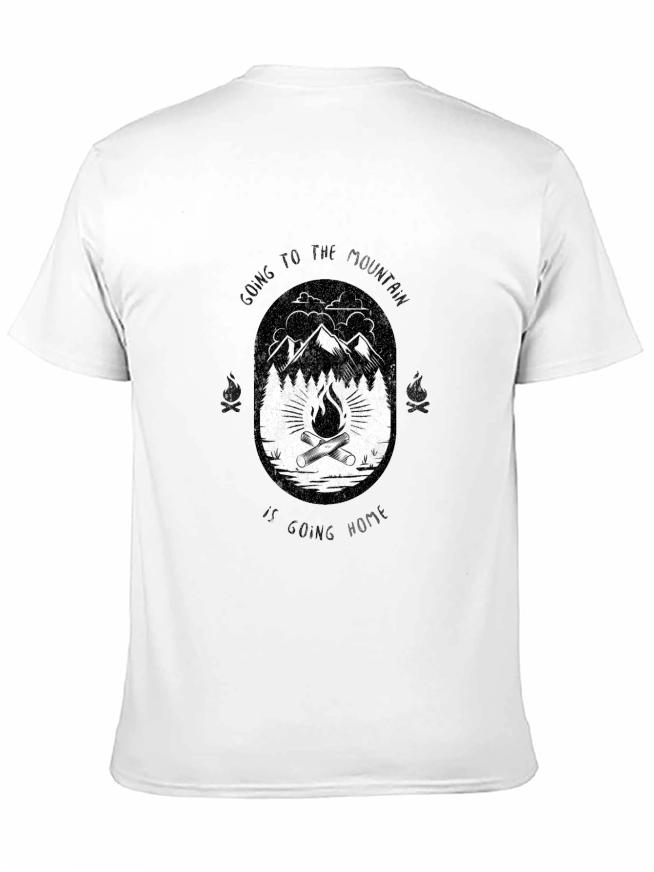 Black Campfire Mountain Graphic T-Shirt