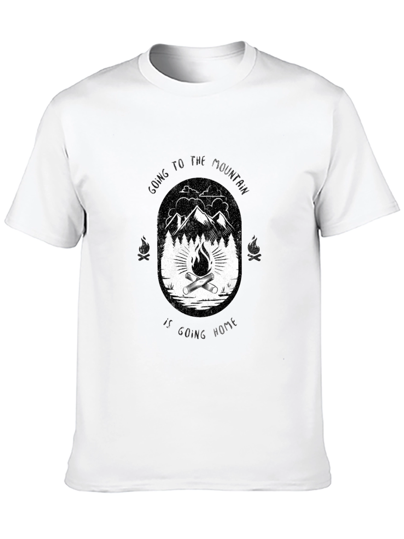 Black Campfire Mountain Graphic T-Shirt