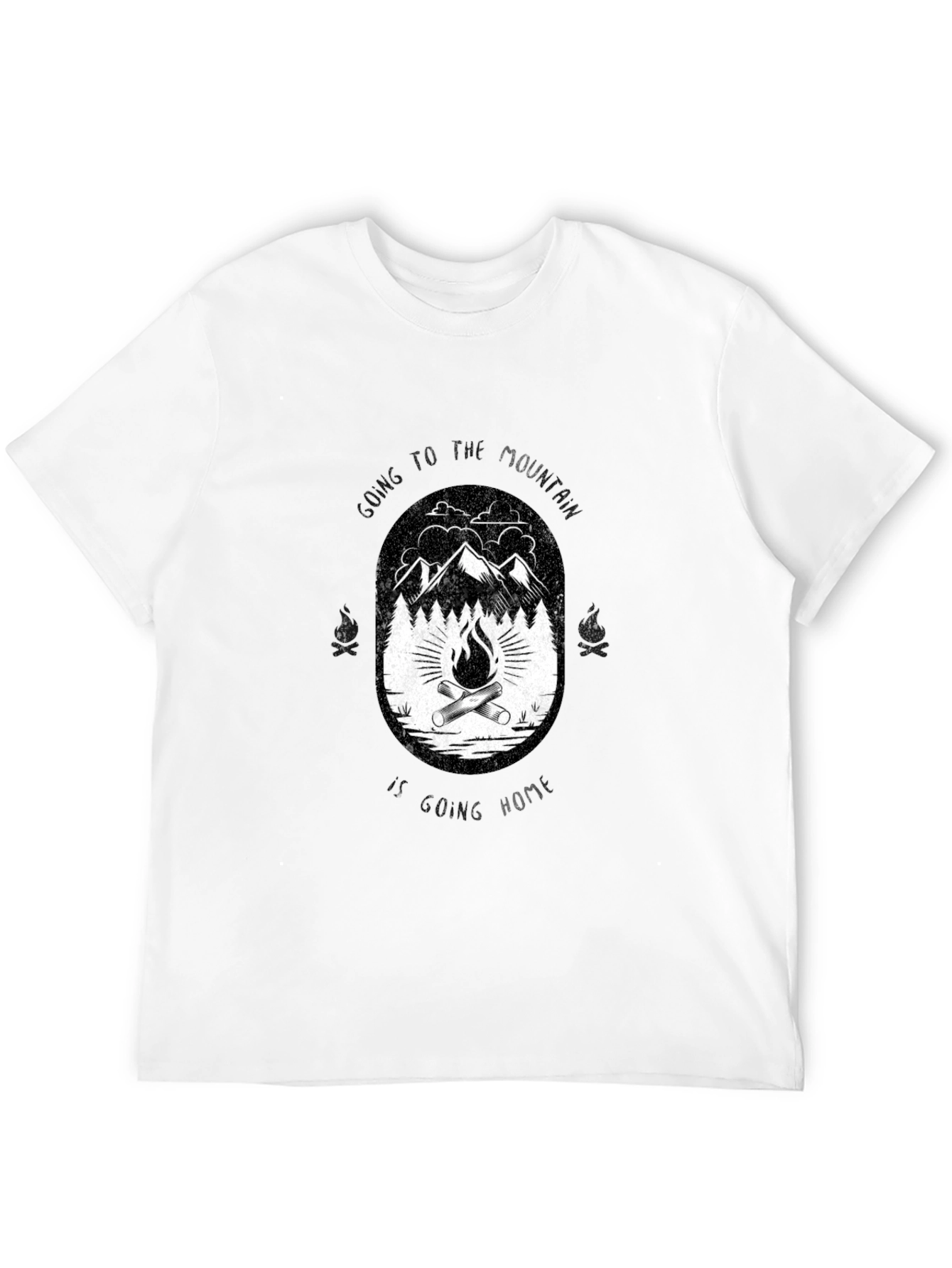 Black Campfire Mountain Graphic T-Shirt