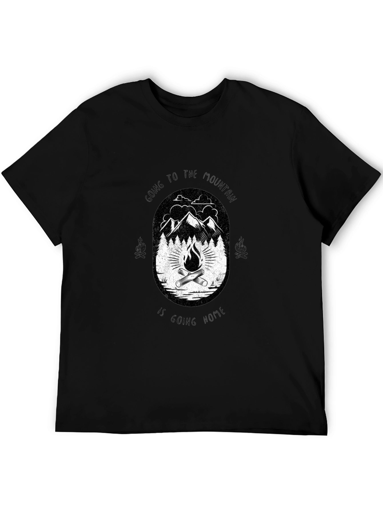 Black Campfire Mountain Graphic T-Shirt