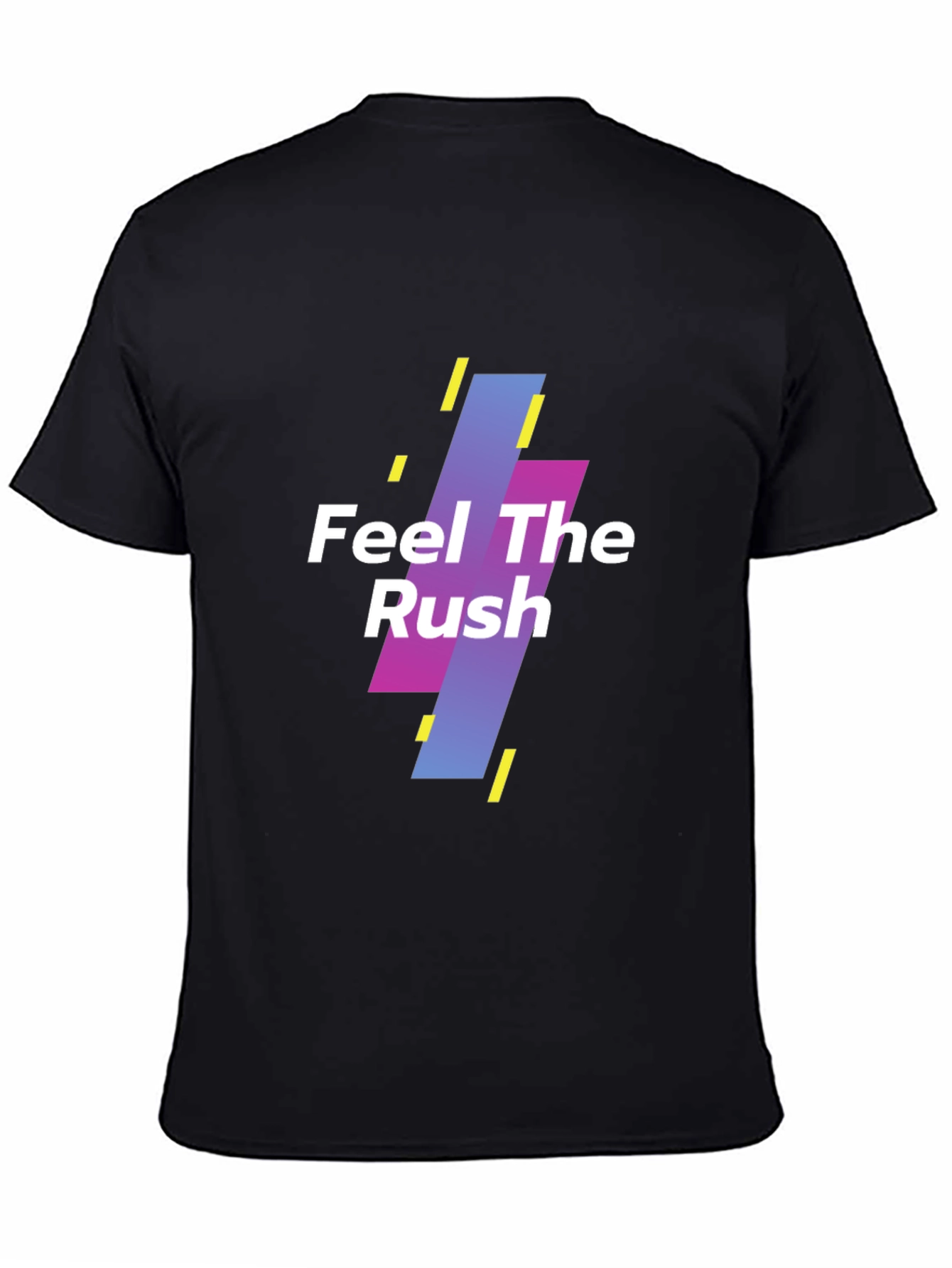 Feel The Rush Graphic Print Black T-Shirt